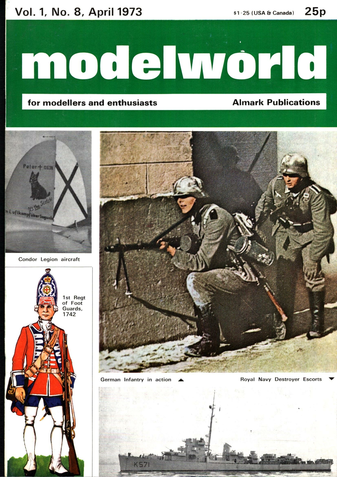 ALMARK MODELWORLD V1 N8 WW2 GERMAN 5cm MORTAR_RN DESTROYER ESCORTS_APOLLO 11_M4