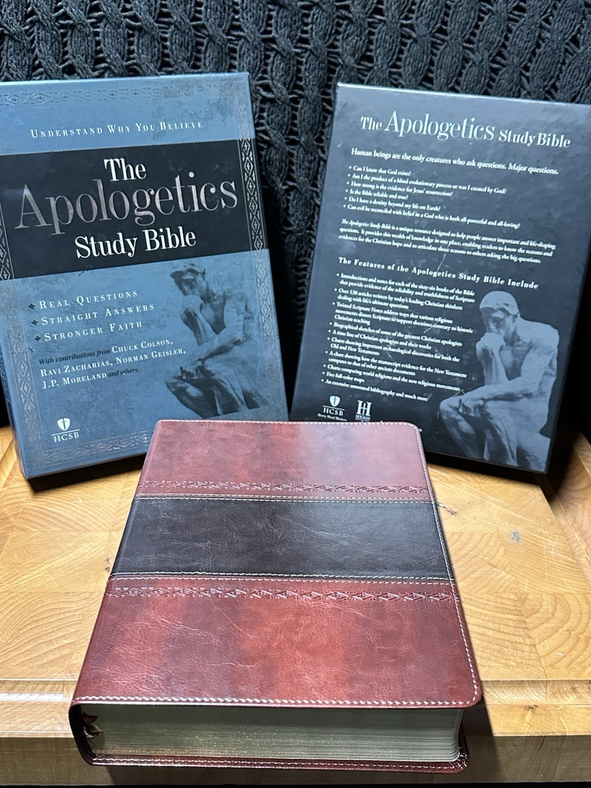 New! The Apologetics Study Bible – HCSB – Mahogany Duotone Simulated Leather