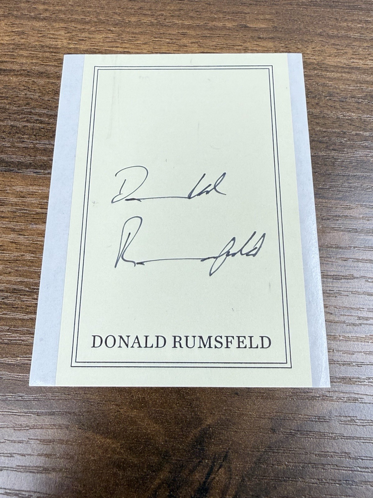 Donald Rumsfeld Hand Signed Autograph Book Plate