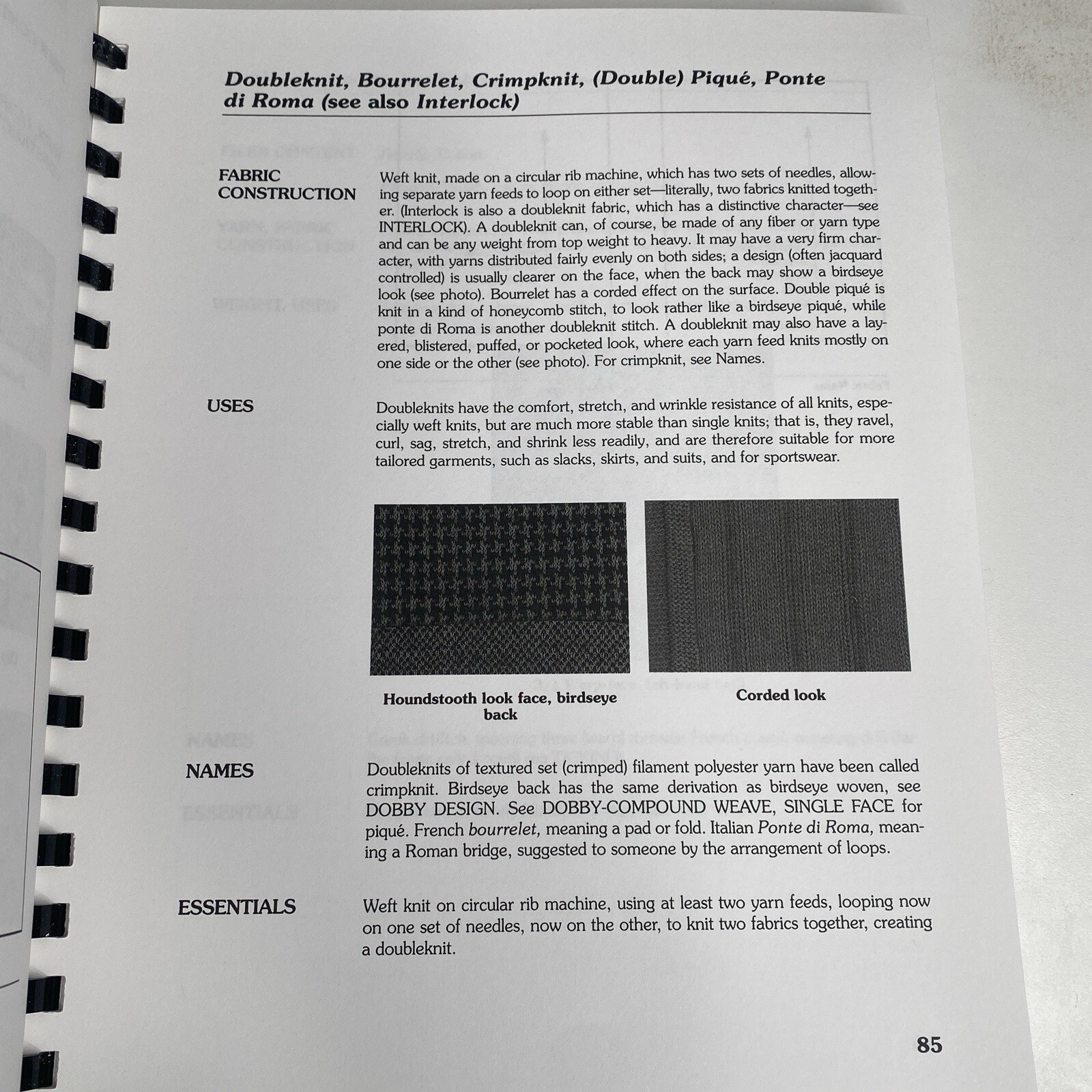 Fabric Glossary by Mary Humphries Textile Fibers Reference Guide Comb Bound