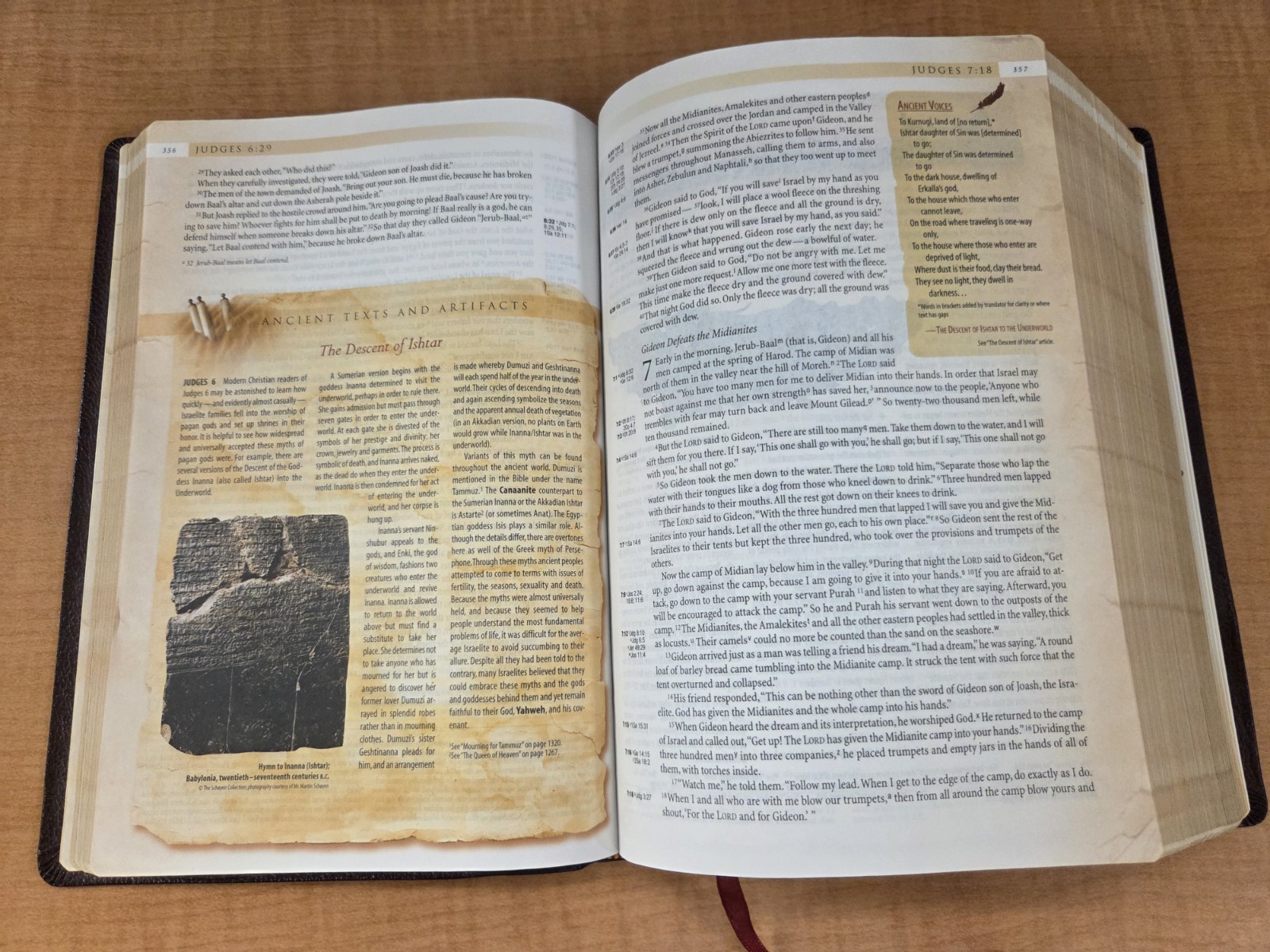 Zondervan NIV Archaeological Study Bible 2005 Bonded Leather Burgundy VG