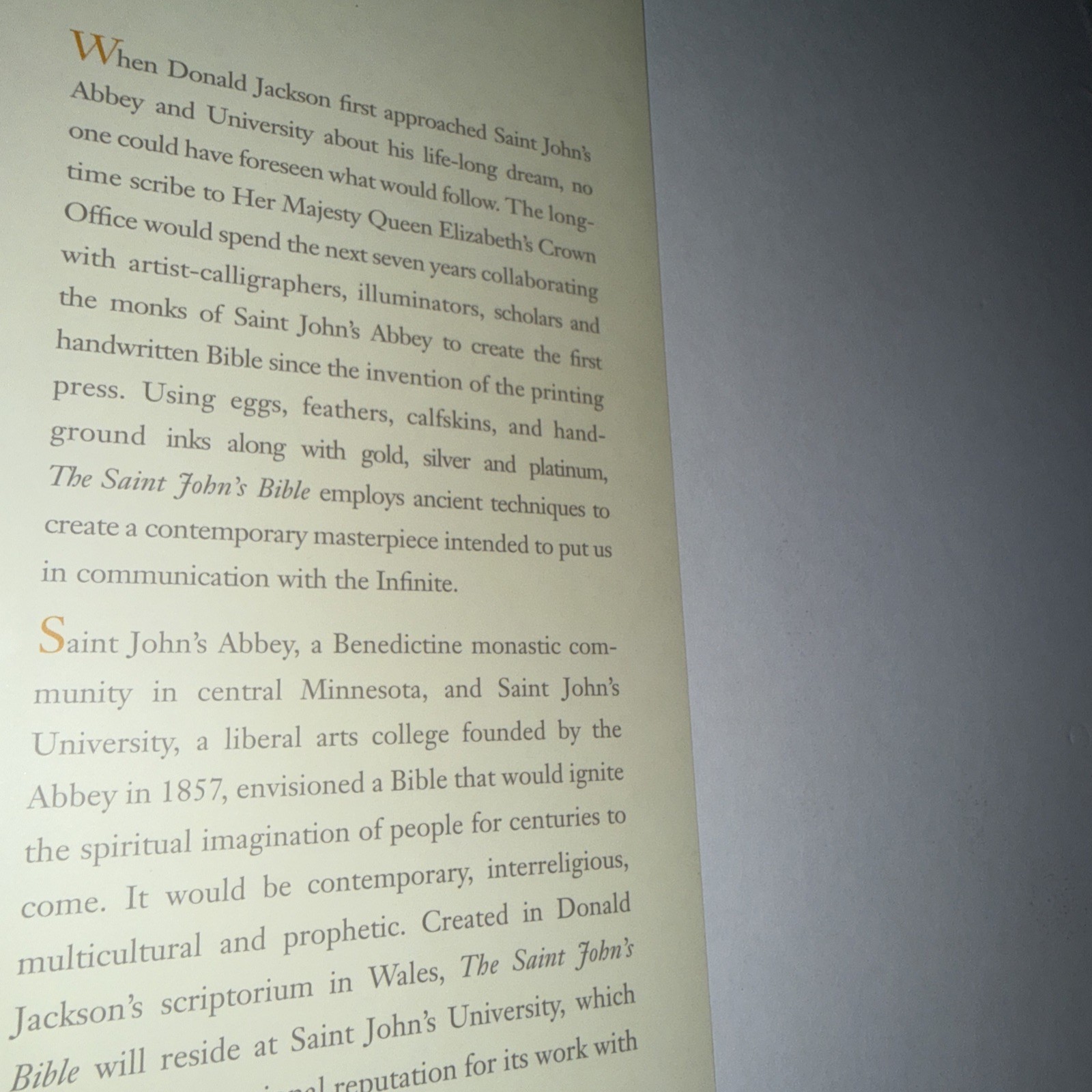 Gospels & Acts The Saint John’s Bible Hardcover 2005 Church God Art Illustrated