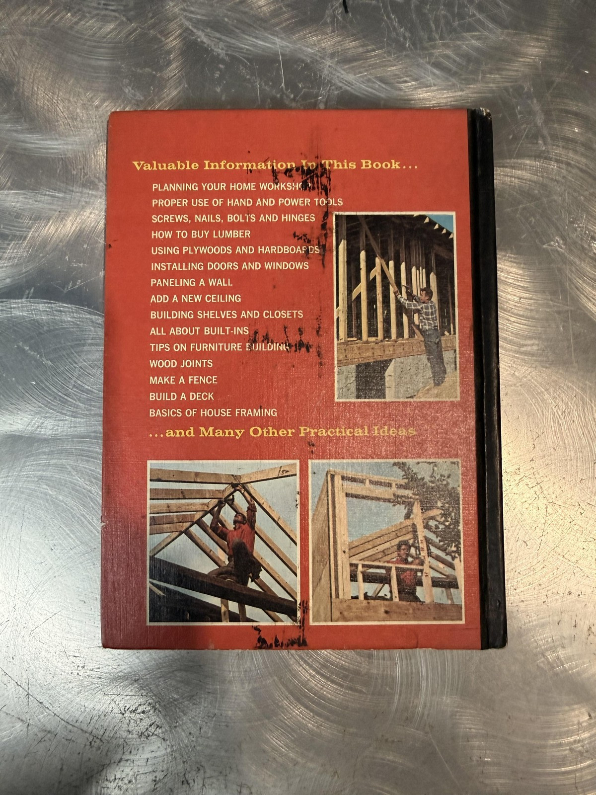 Vintage Practical Handbook Of Carpentry R.J. DeCristoforo Fawcett Red HC 1964