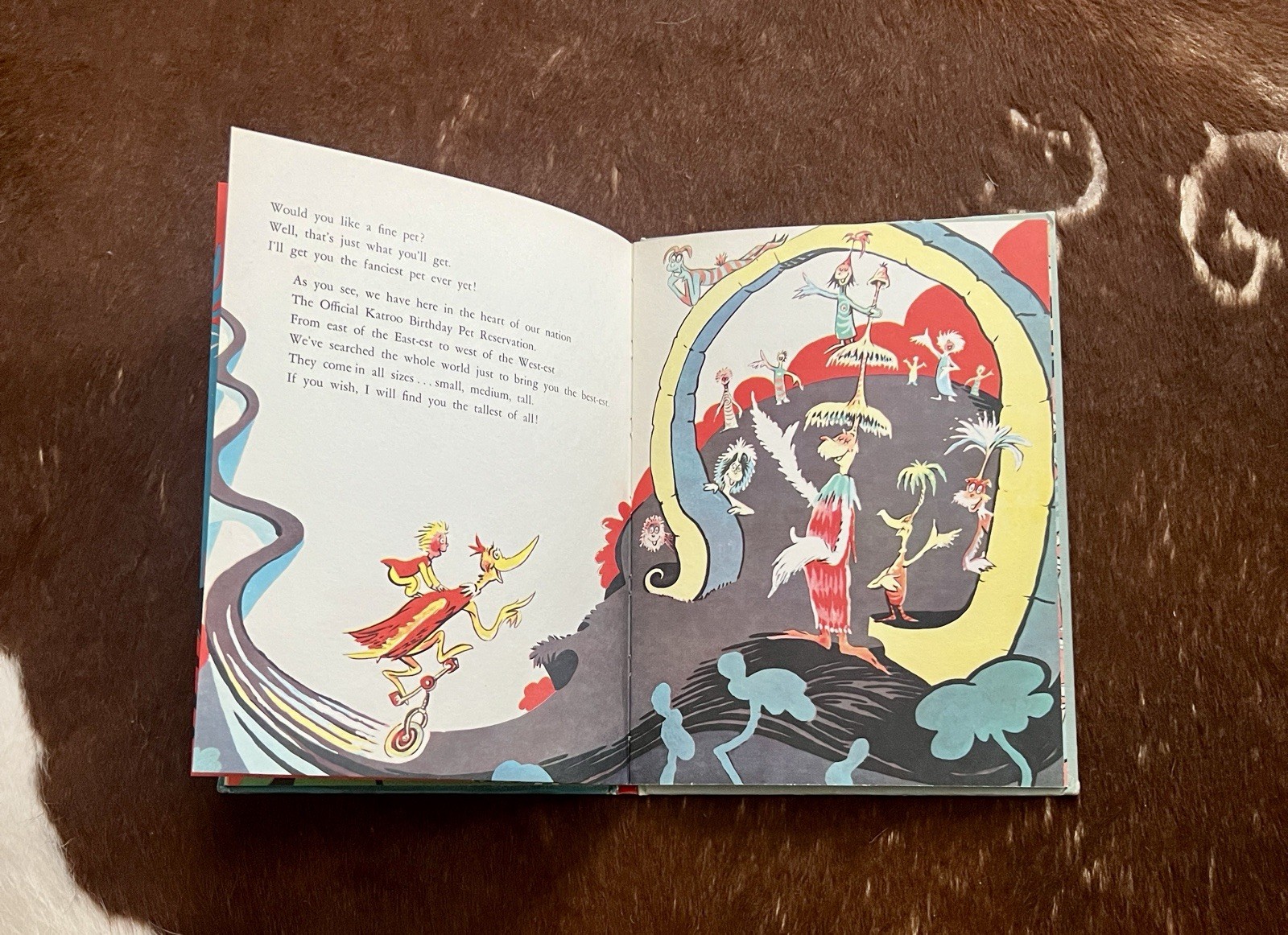 Dr. Seuss Happy Birthday To You! Vintage Hardcover Book 1959 Retro Illustration