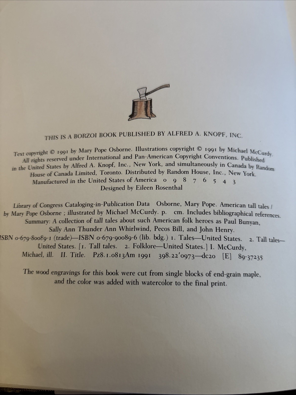 American Tall Tales by Mary Pope Osborne (1991, Library Binding)