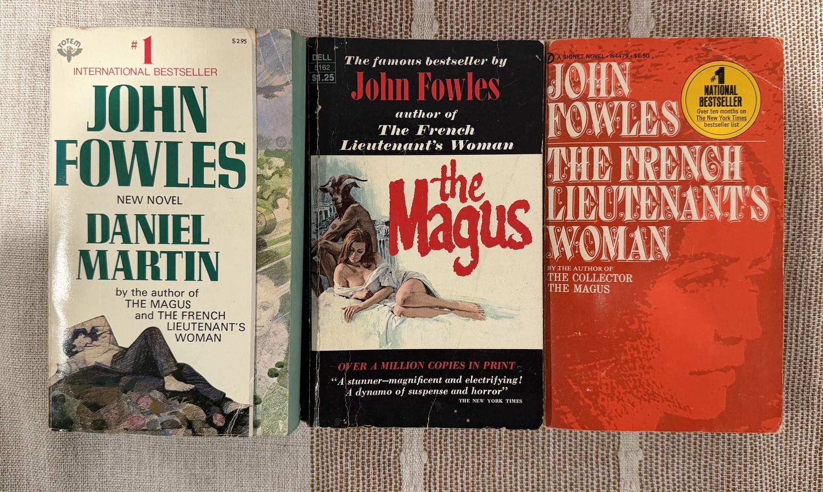 Lot of 3 Vintage Paperbacks by John Fowles, Magus, French Lieutenant’s Woman