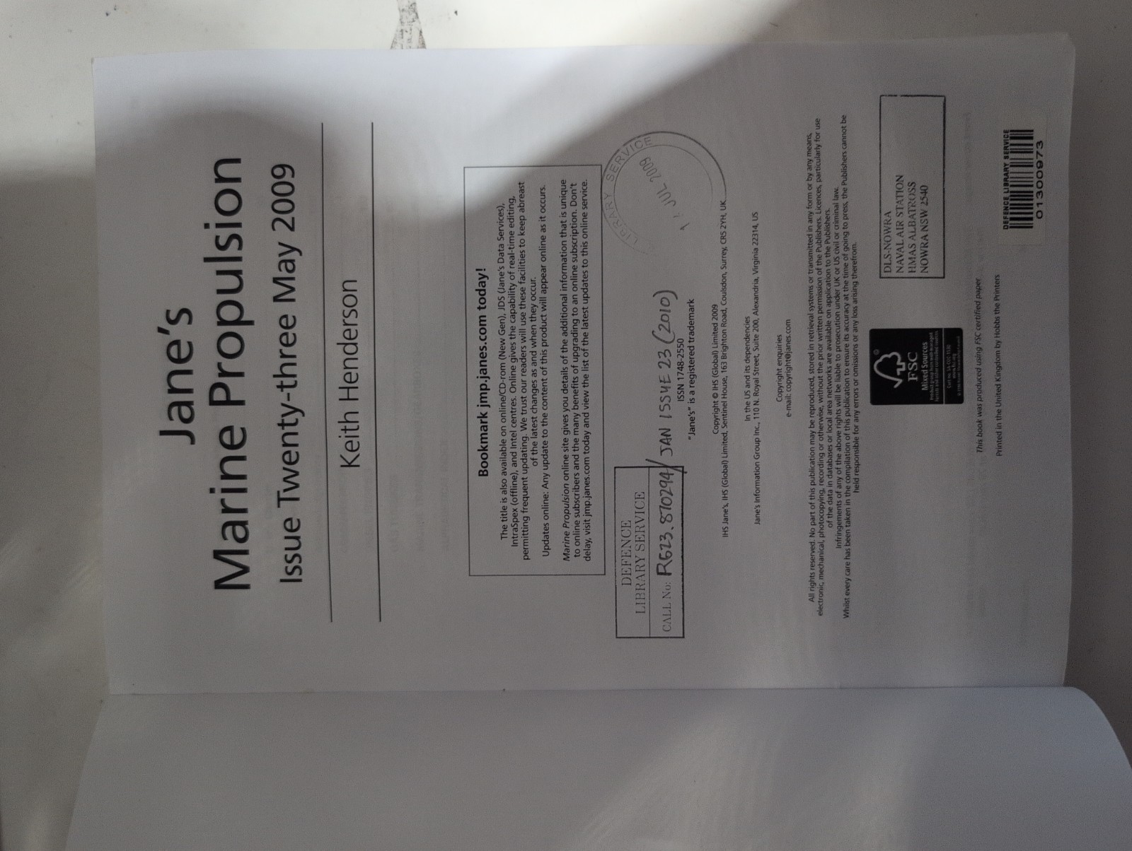 Jane’s Marine Propulsion Issue Twenty-three 23 Keith Henderson 2009 IHS Jane’s