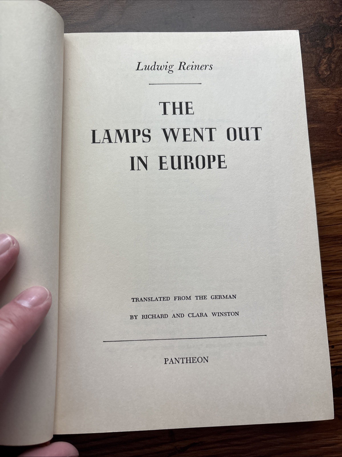 The Lamps Went Out in Europe- WW1 History 1955- Ludwig Reiners