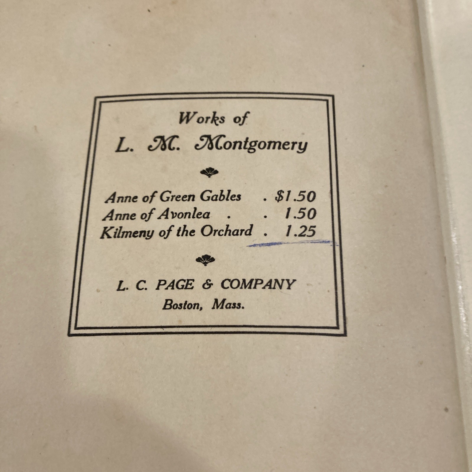 1910 4th IMPRESSION KILMENY OF THE ORCHARD L. M. MONTGOMERY LOOSE SPINE PAGES