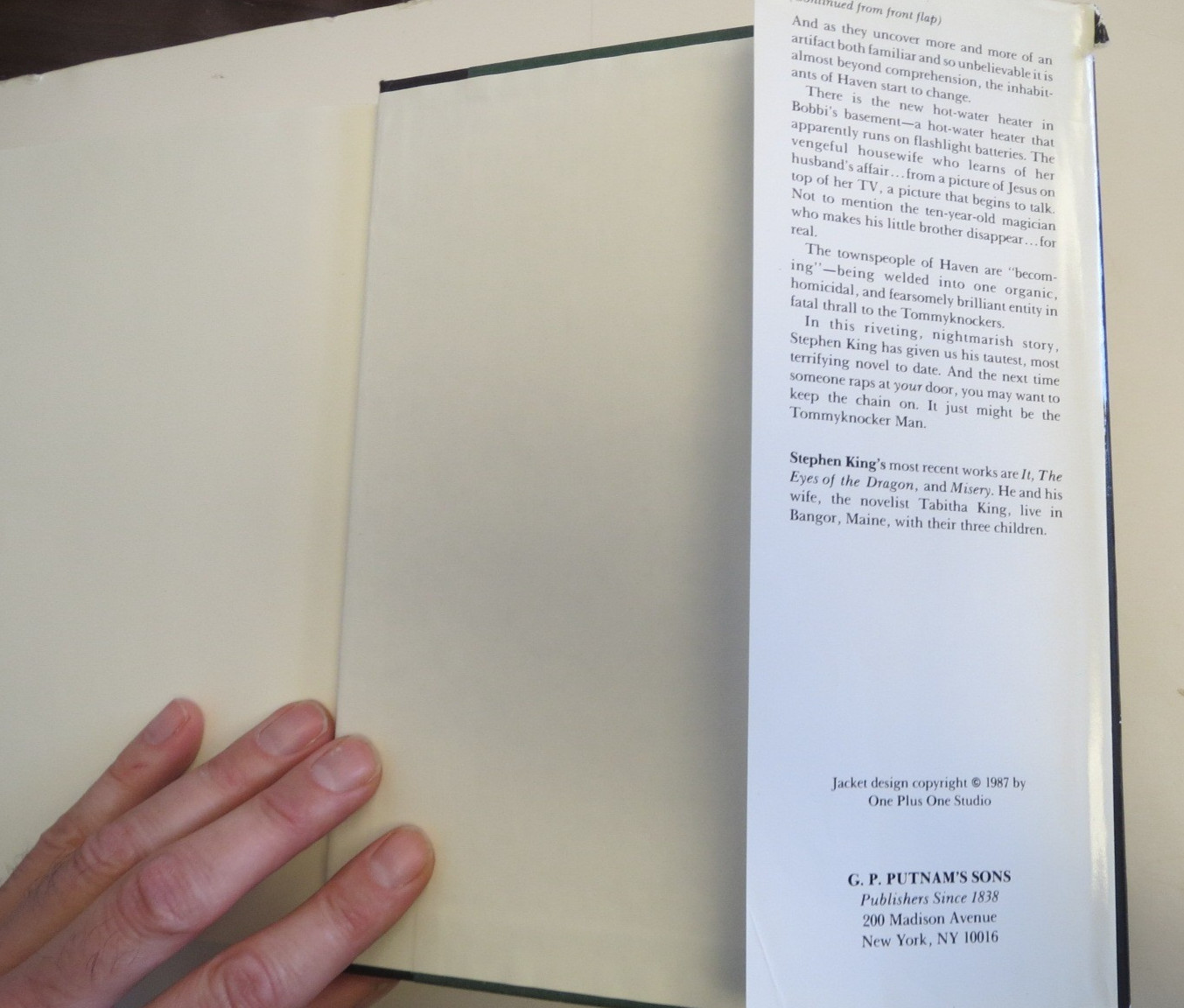 THE TOMMYKNOCKERS by Stephen King (1987) 1st Edition