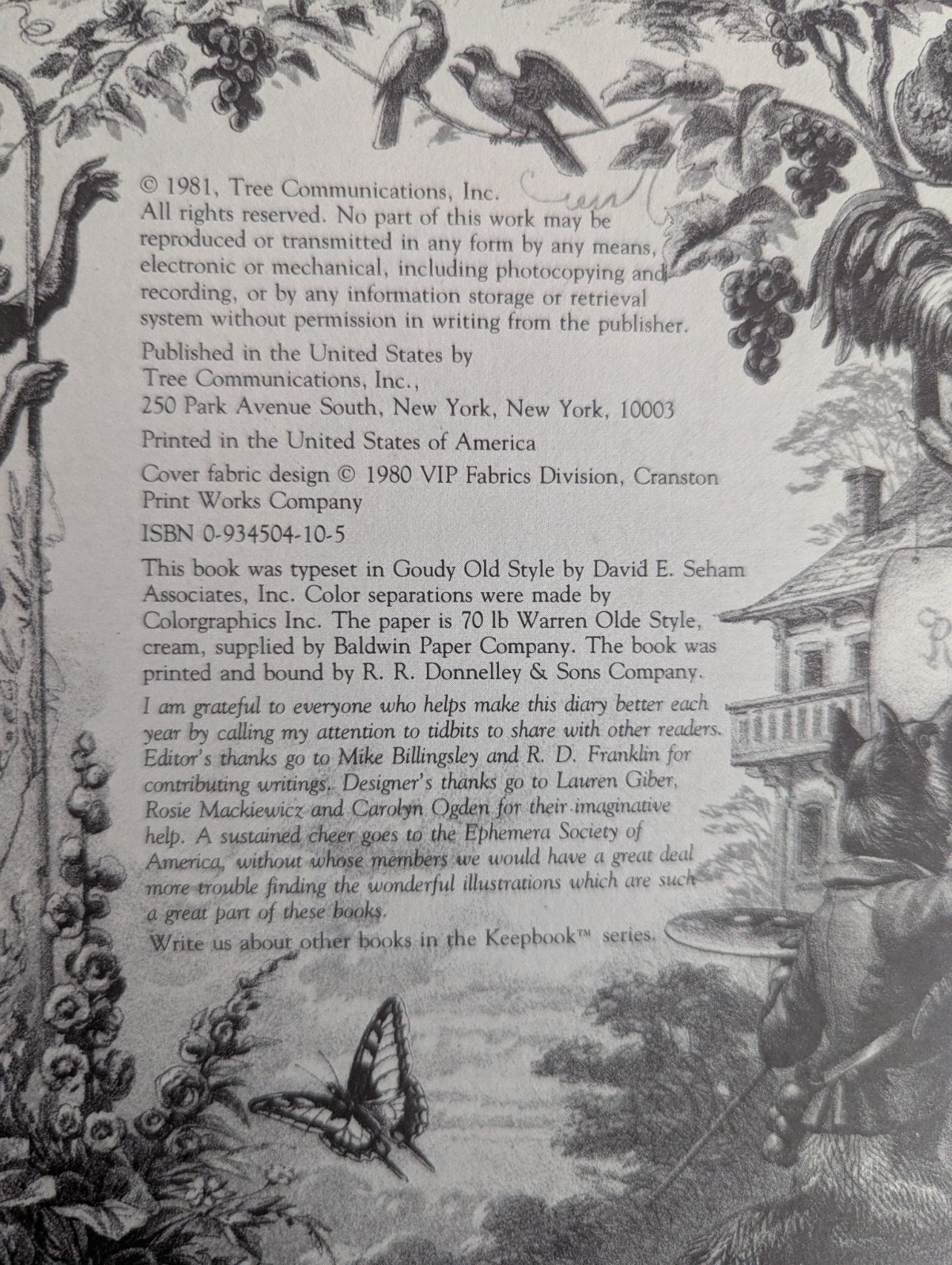 Our Old Fashioned Country Diary for 1982 (An Old Fashioned Keepbook)