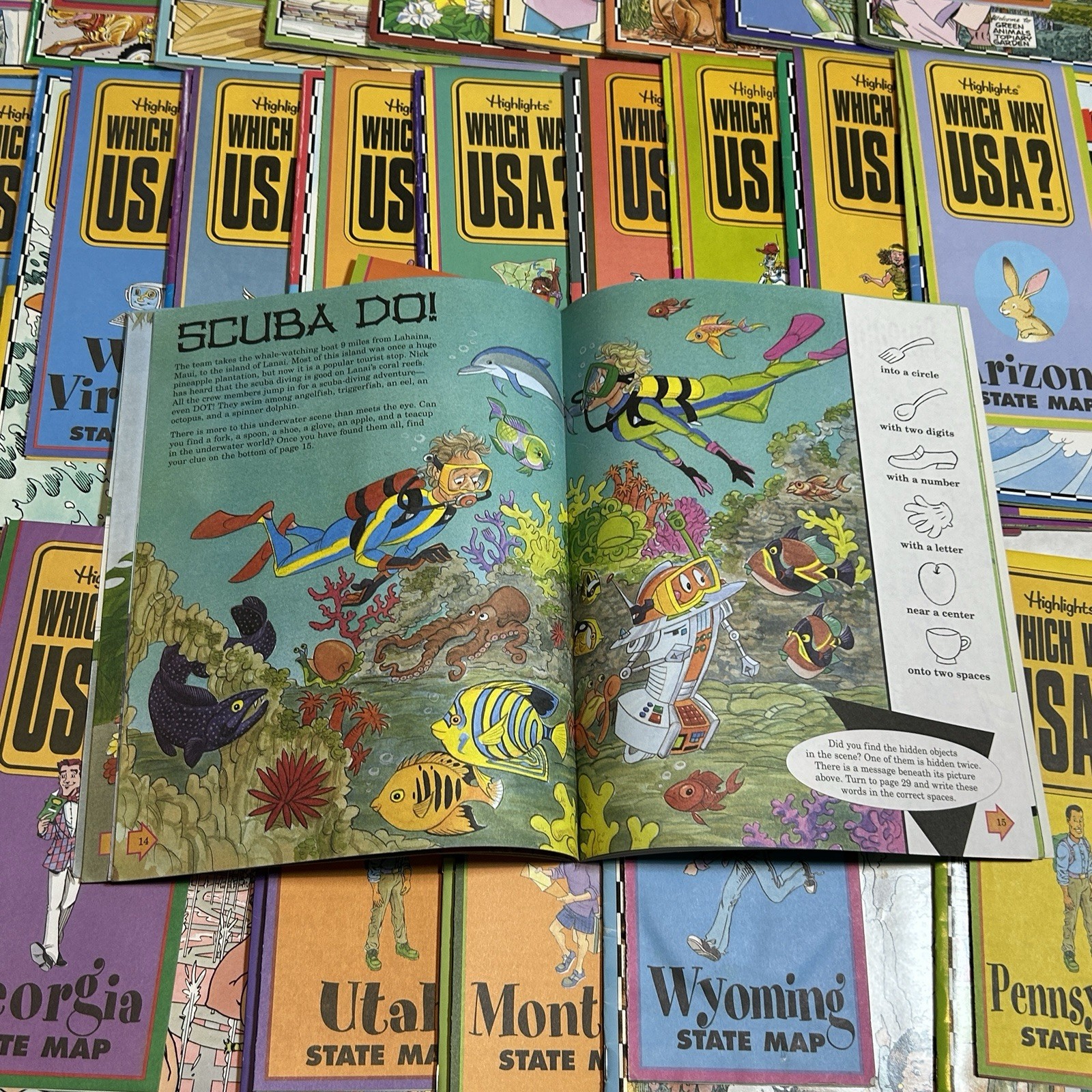 Lot of 33 Highlights Which Way USA Magazine State Activity Puzzle Book W/ Maps