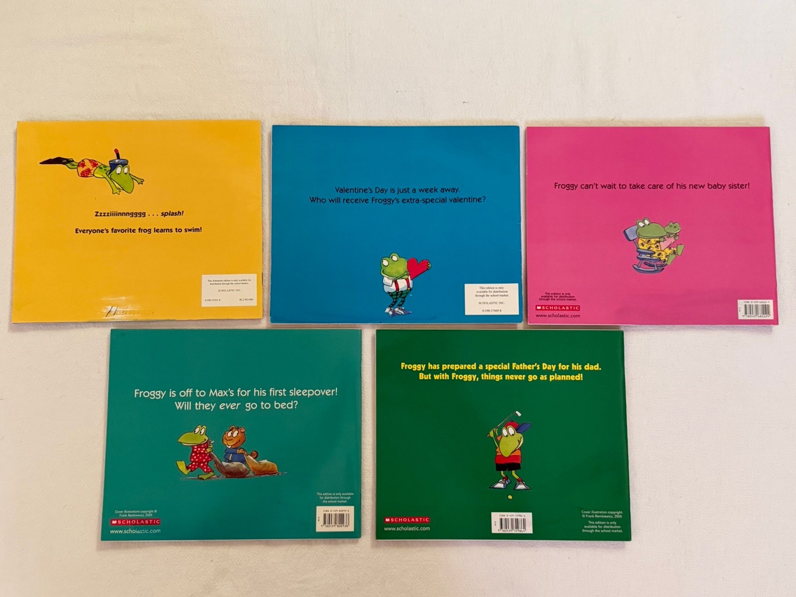 Froggy Series Books By Jonathan London, Lot Of Five, Scholastic Books