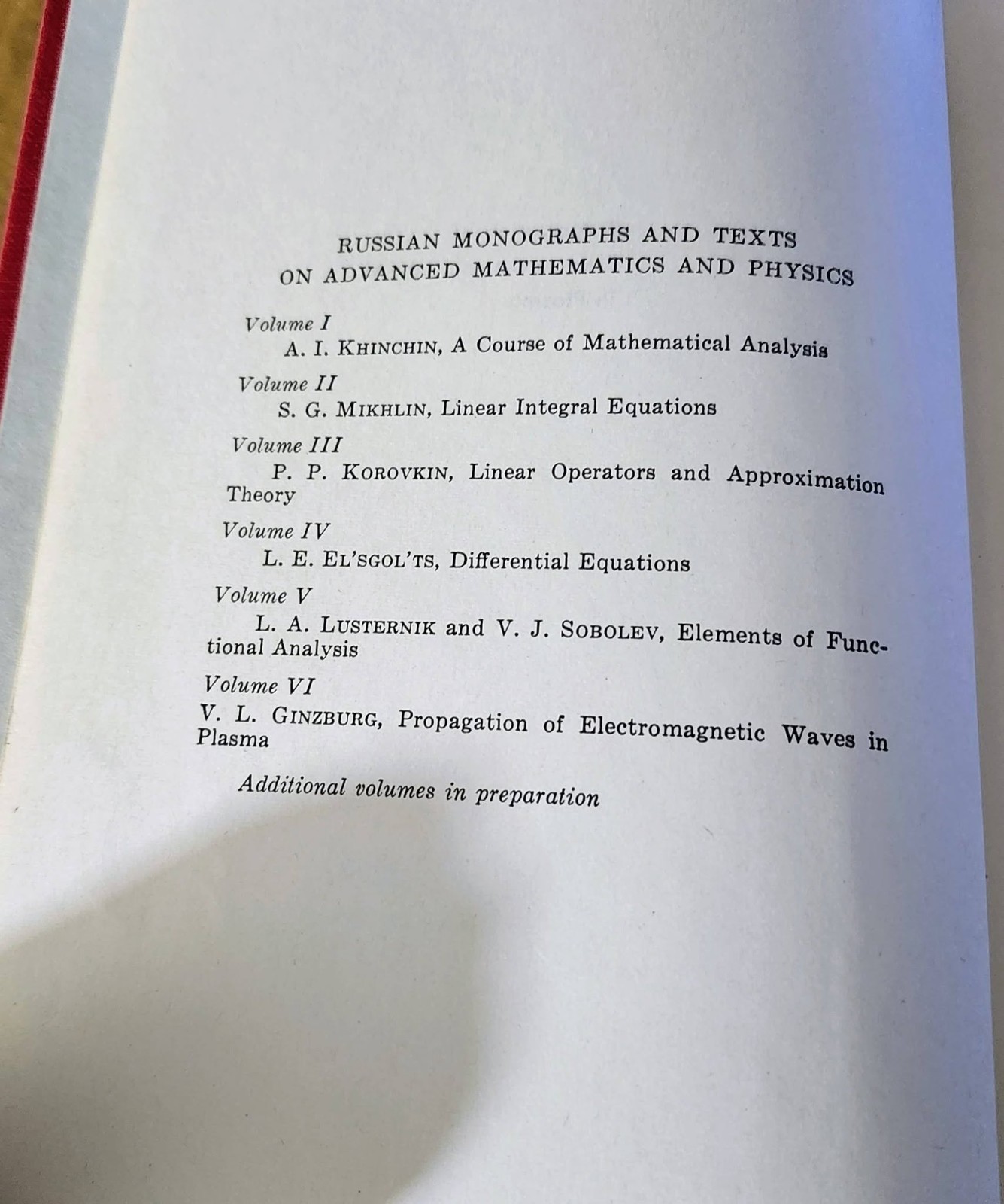 PROPAGATION OF ELECTROMAGNETIC WAVES IN PLASMA 1961 V. L. Ginzburg – Hardcover
