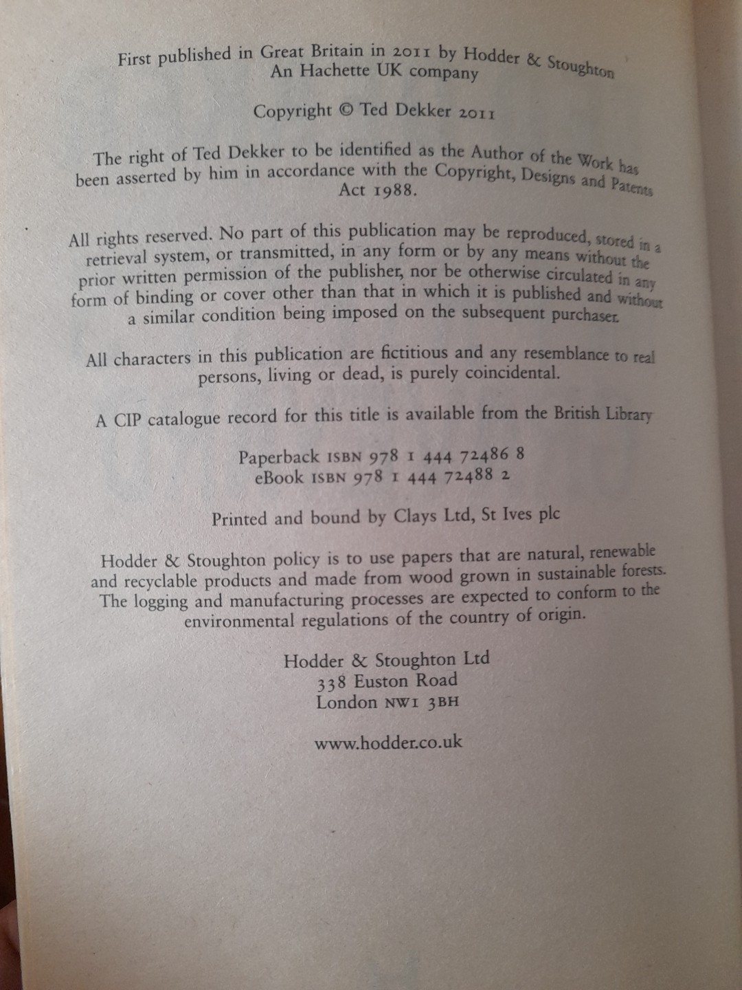 The Priest’s Graveyard, Dekker, Ted