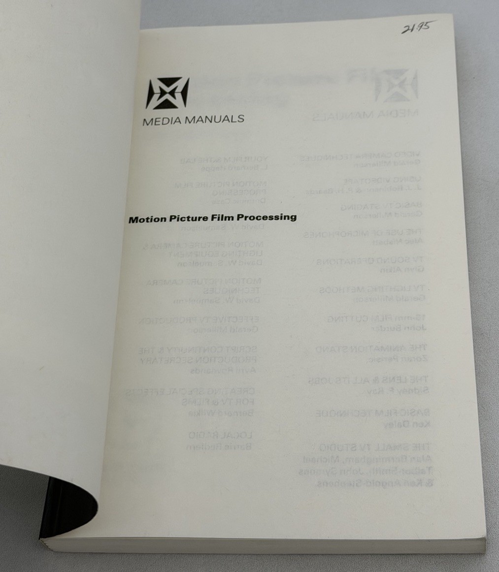 MOTION PICTURE FILM PROCESSING (MEDIA MANUALS) By Dominic Case PB 1985