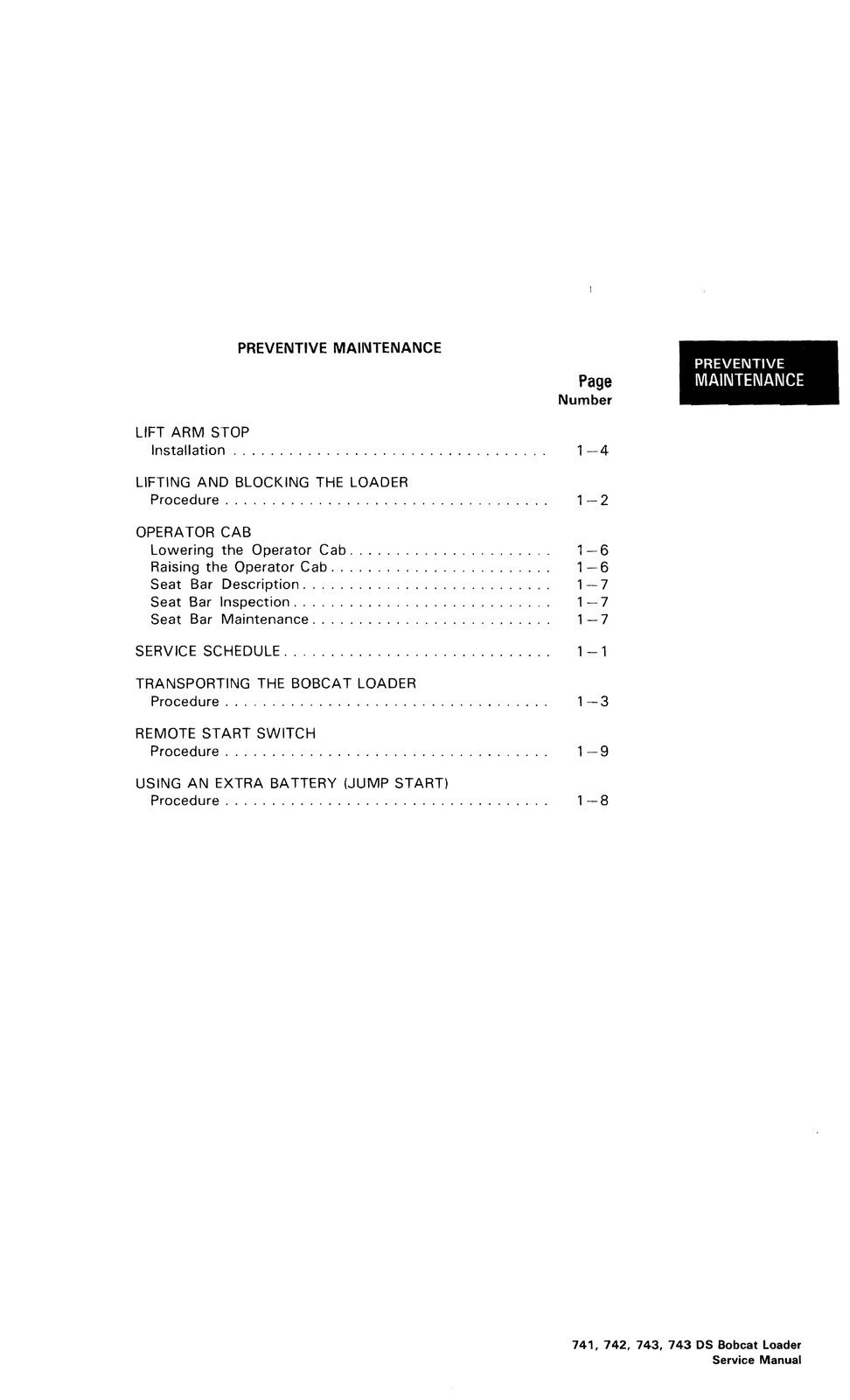 BOBCAT 741 742 742B 743 743B 743DS SERVICE MANUAL – WIRE FASTENED – TOUGH JACKET