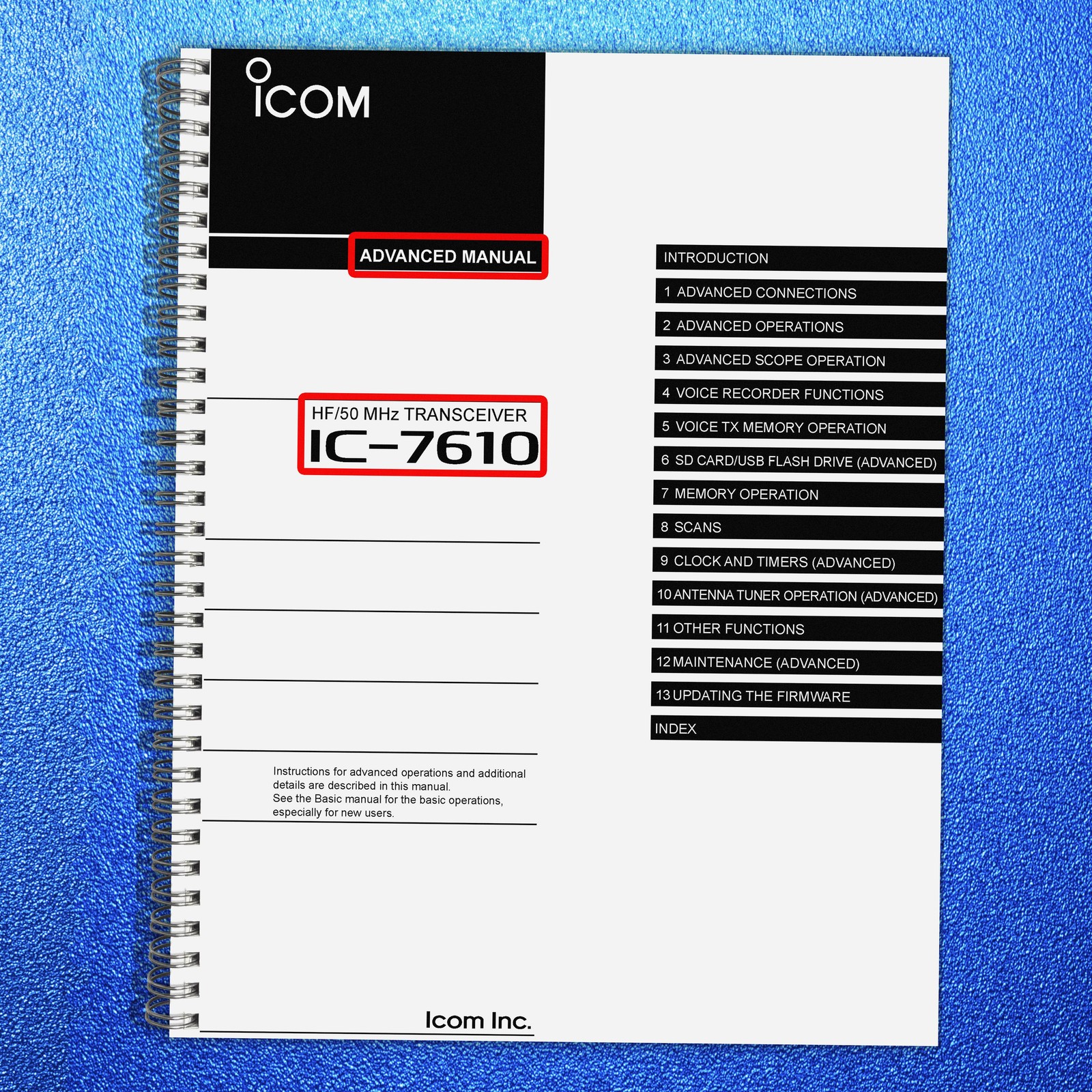 ICOM IC-7610 Transceiver Advanced Manual v. Jun 2024, COLOR, LOOP BOUND, COVERED