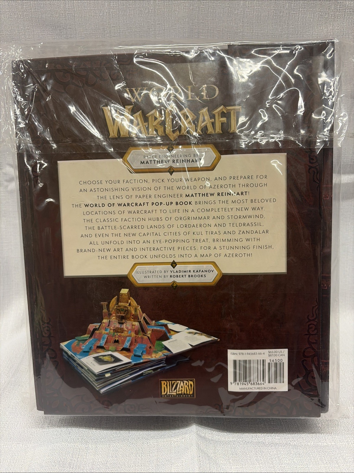The World of Warcraft Pop-Up Book by Matthew Reinhart 2019 Hardcover Sealed