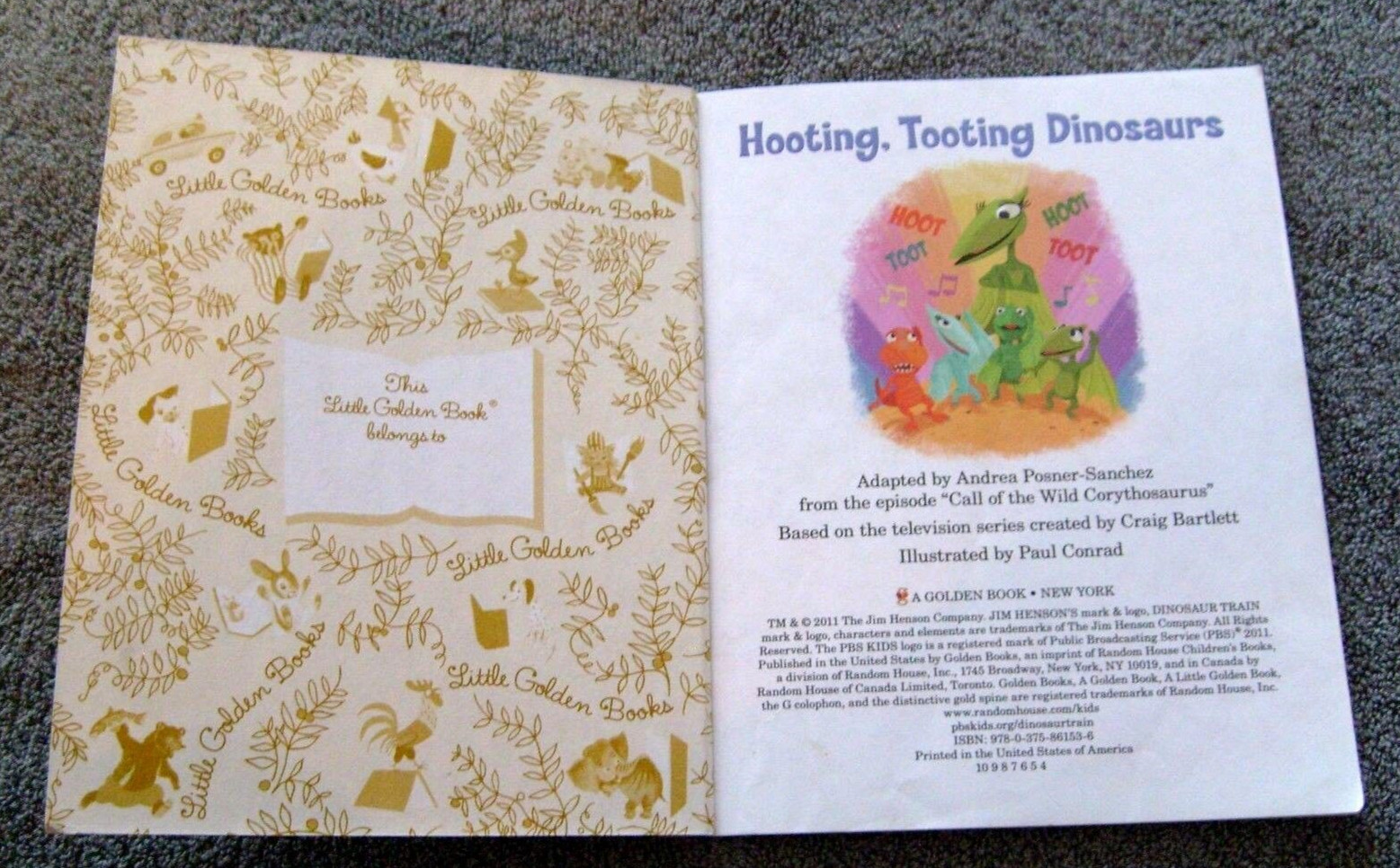 Dinosaur Train HOOTING, TOOTING DINOSAURS by Andrea Posner-Sanchez 2011 Hardcove