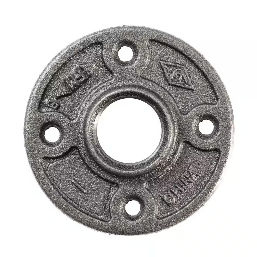 1 In. Black Malleable Iron Threaded Floor Flange