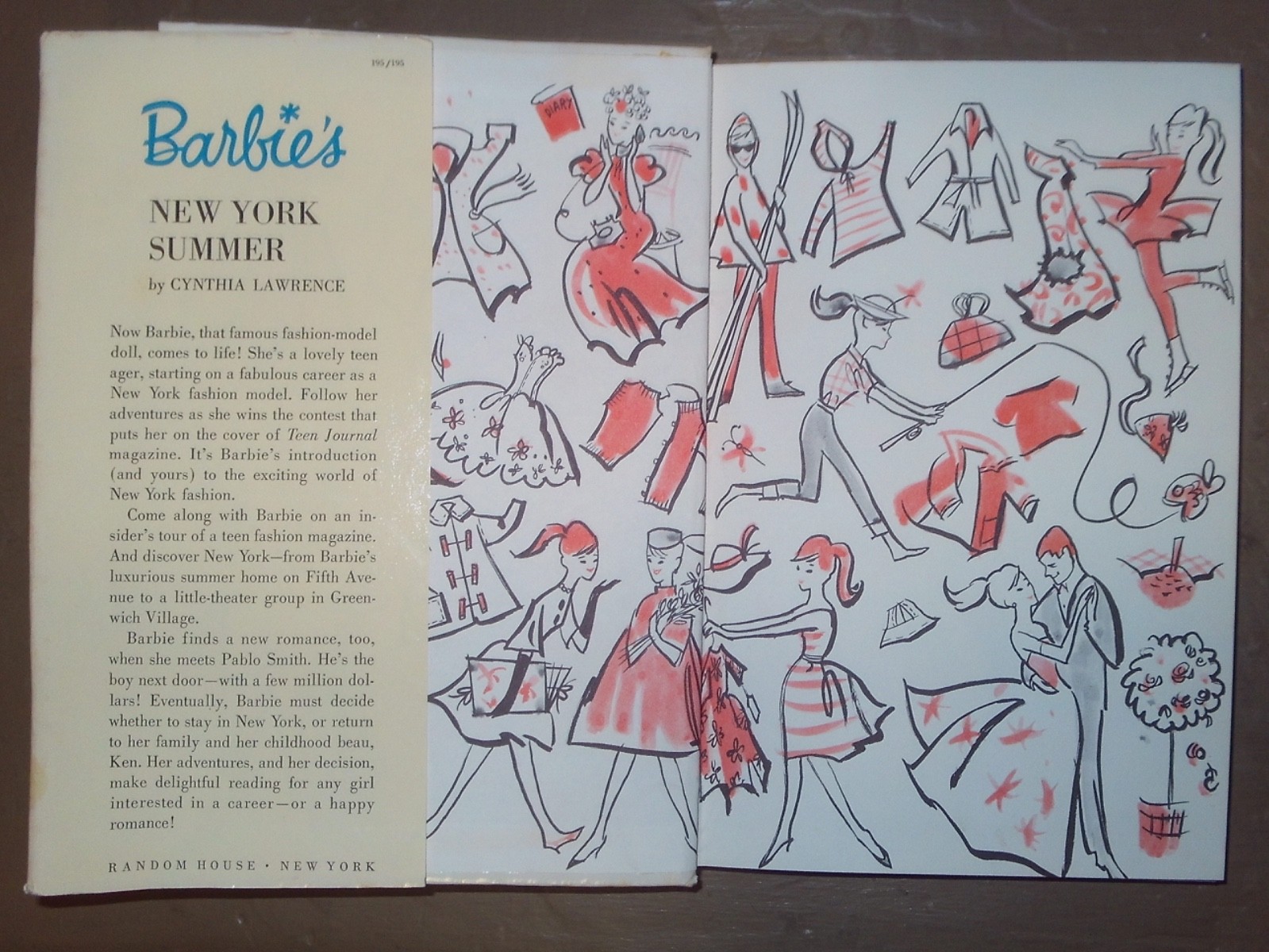 BARBIE’S NEW YORK SUMMER 1ST EDITION LAWRENCE HARDCOVER W/DUST JACKET VF/NM 1962