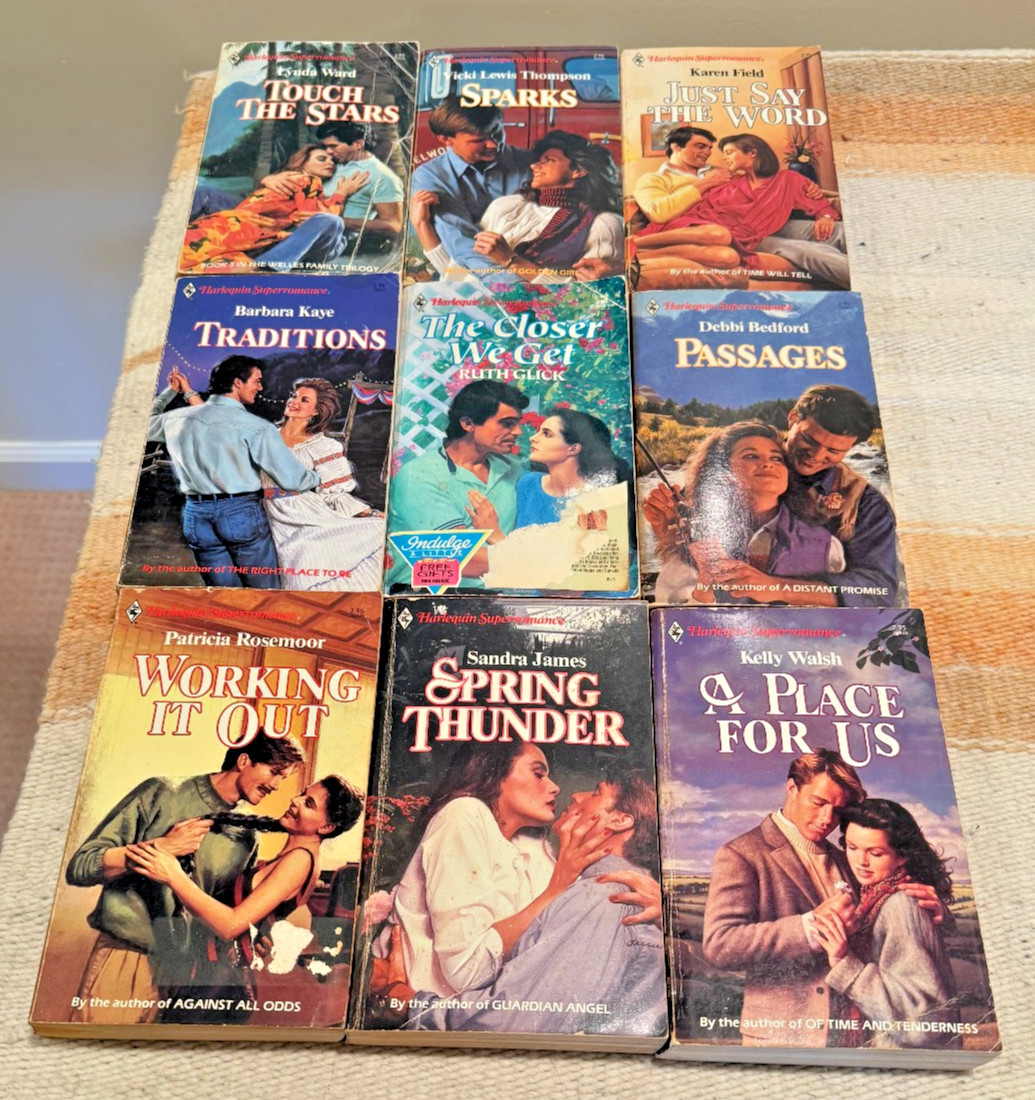 Bookseller Bargain Lot #103 HQN 80s Vintage Super Romance Lot of 63 PBs 300-388