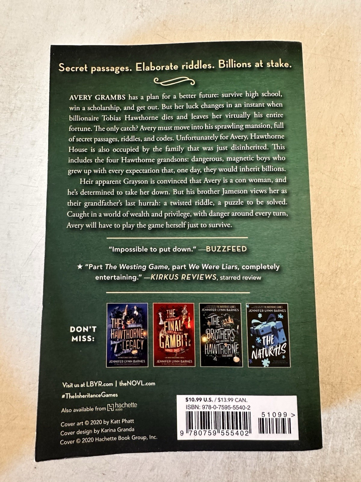The Inheritance Games – Paperback By Barnes, Jennifer Lynn – GOOD