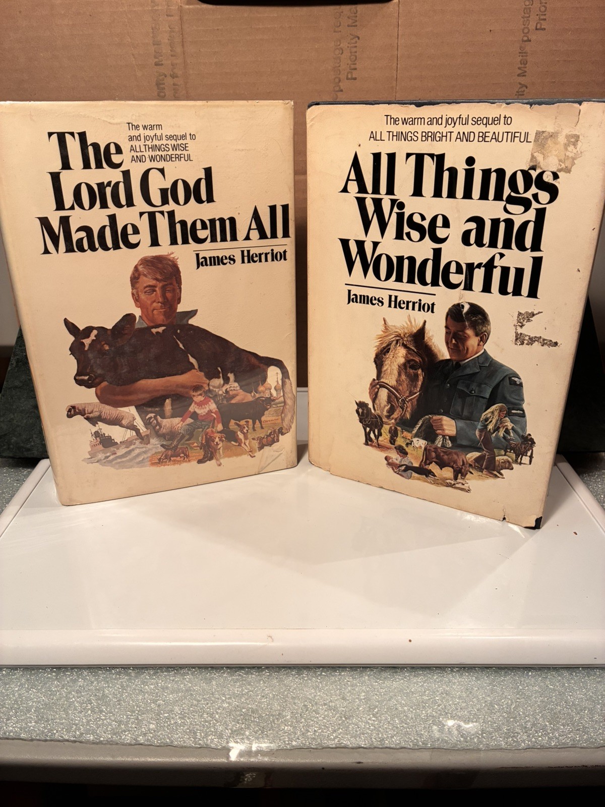 Lot of 3 James Herriot Hardcover Books All Things Wise Lord God Made Them