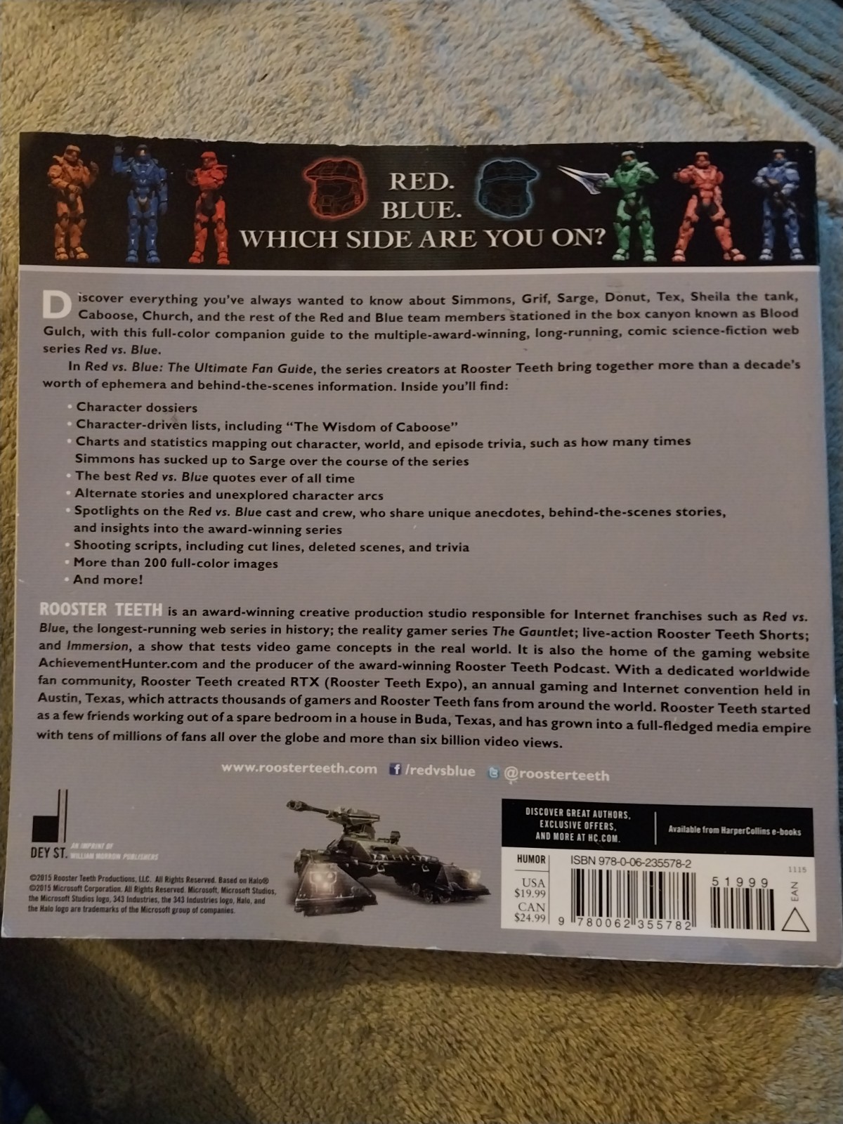 Red VS. Blue The Ultimate Fan Guide BOOK Rooster Teeth Halo Video Game Xbox Show