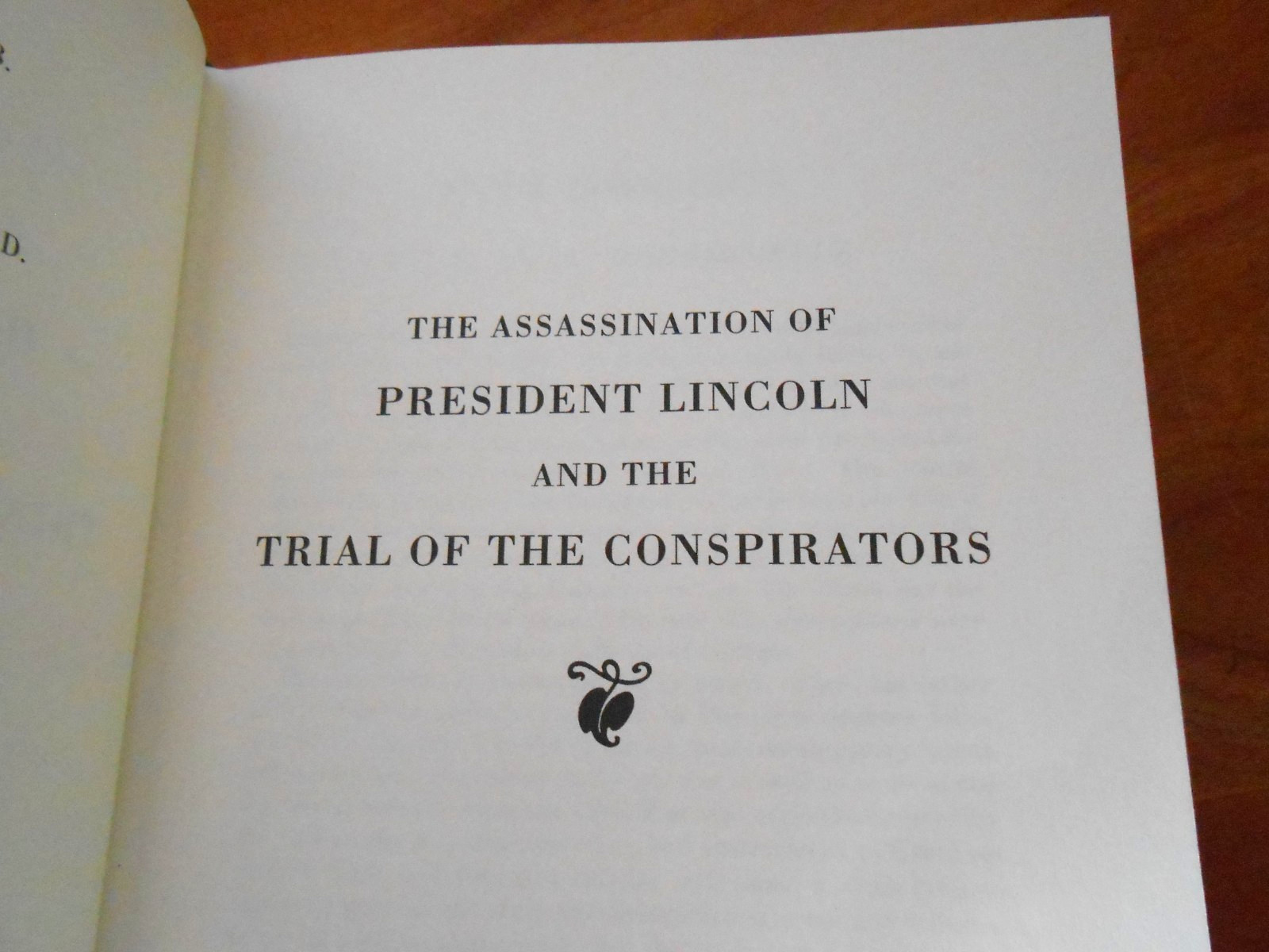 Notable Trials THE ASSASSINATION OF PRESIDENT LINCOLN 1989-1/4 Leather HC VGC-LN