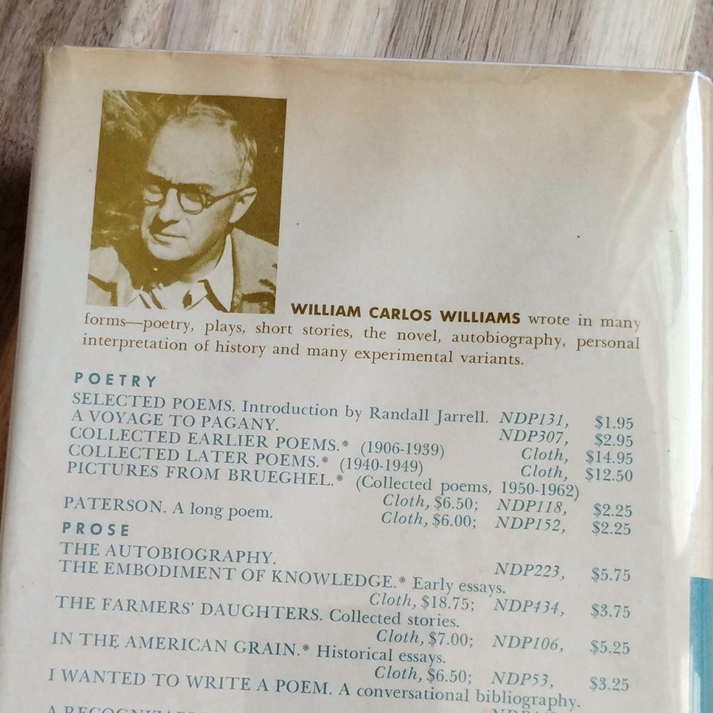William Carlos Williams Collected Later Poems Revised Edition Hardcover w/DJ