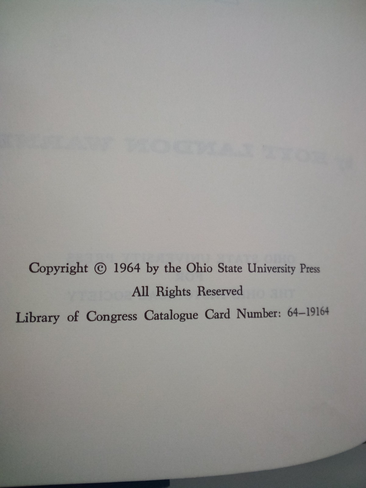 Progressivism in Ohio 1897-1917, by Hoyt Landon Warner. 1964 HC SIGNED!