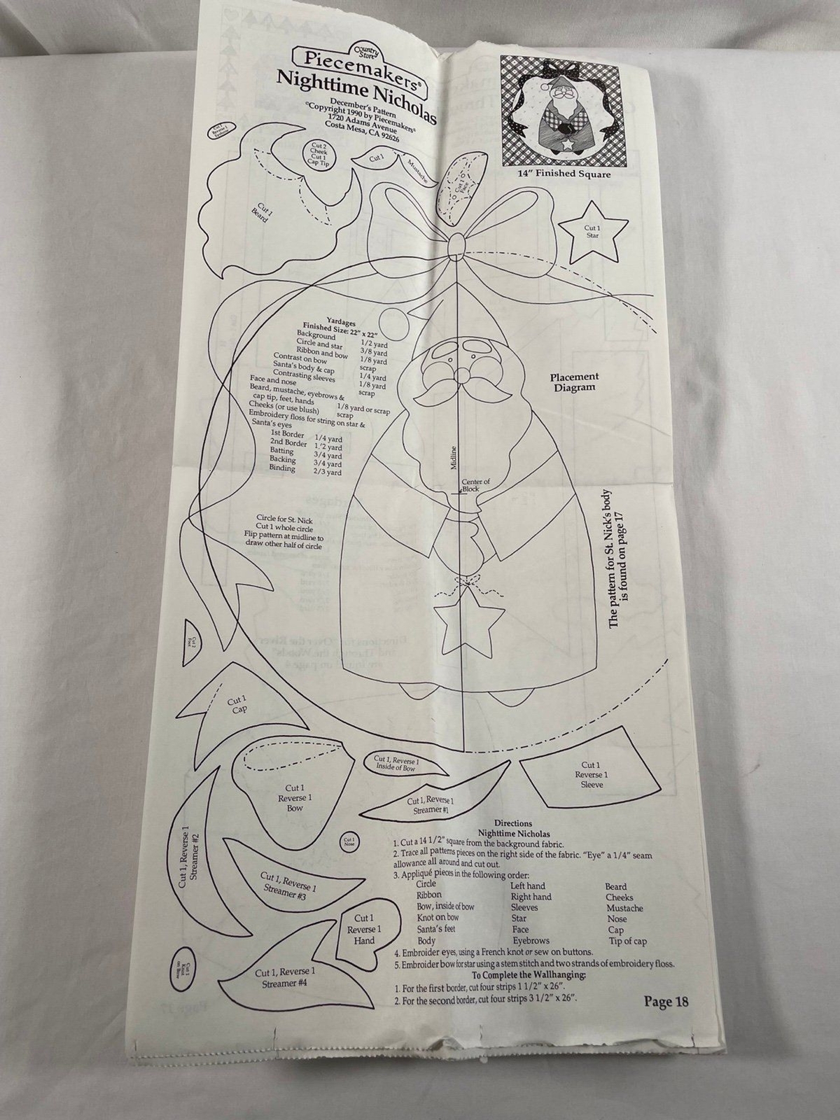 Country Store Piecemakers 1993 Times and Seasons Cover Quilt Pattern 18 pages
