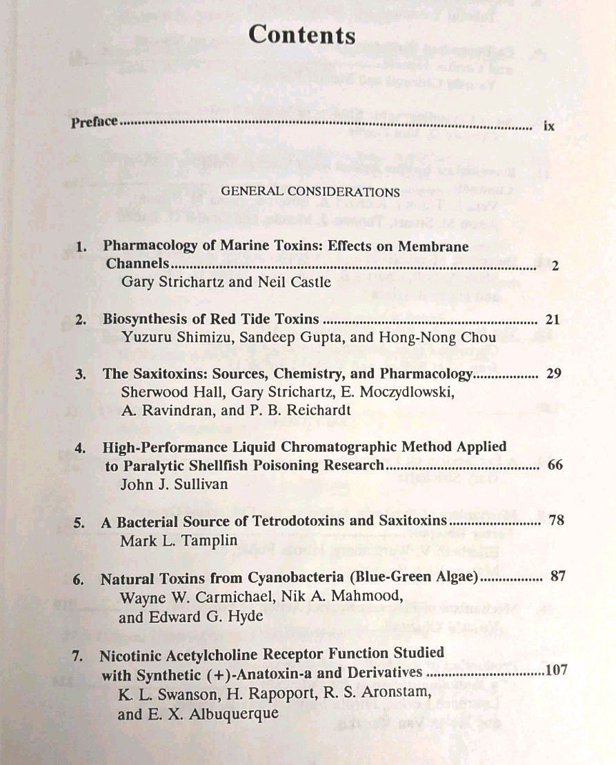 MARINE TOXINS: Origin, Structure, Molecular Pharmacology – Sherwood Hall, #418
