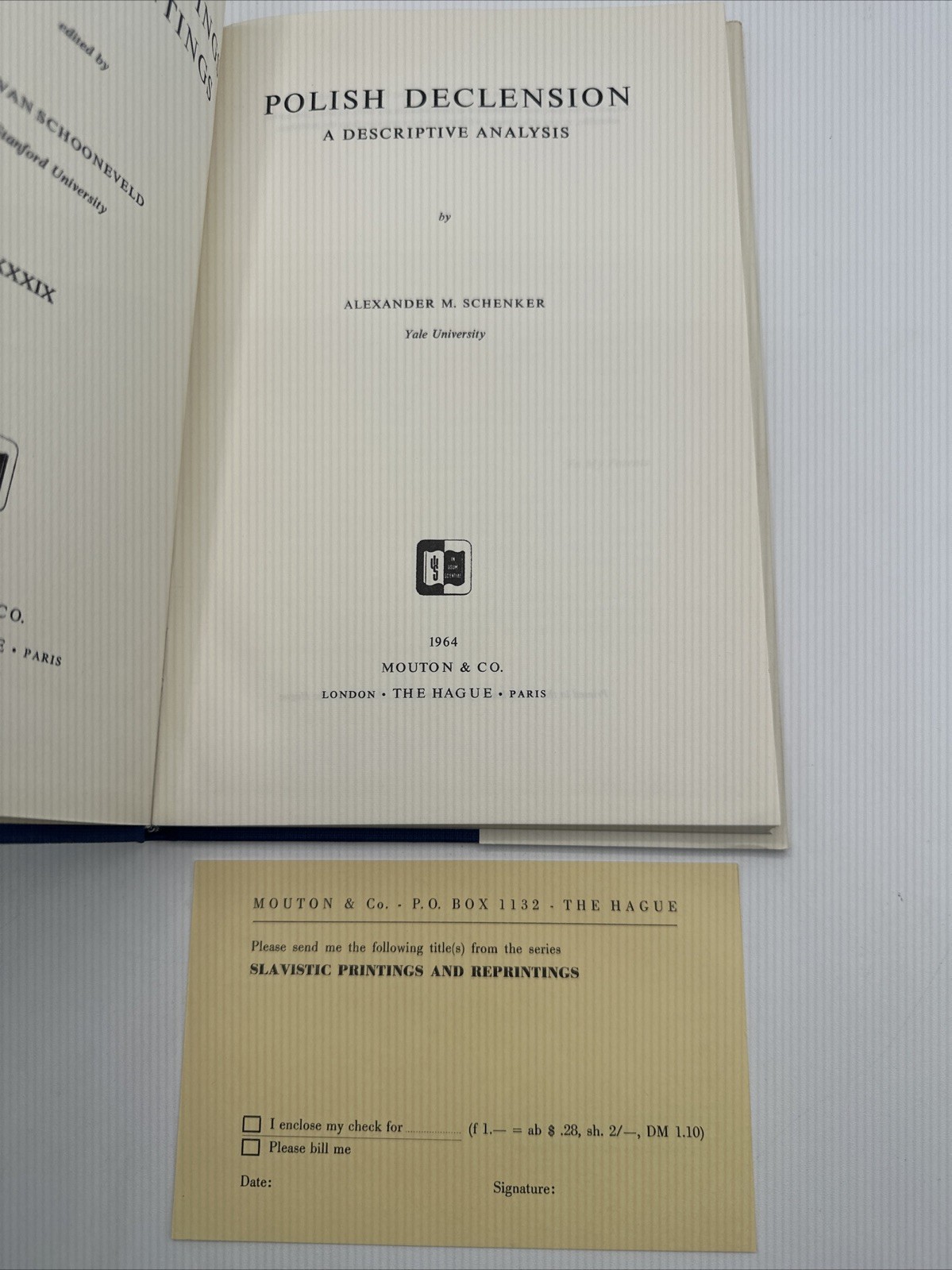 Polish Declension Alexander M Schenker A Descriptive Analysis 105 Pages 1964