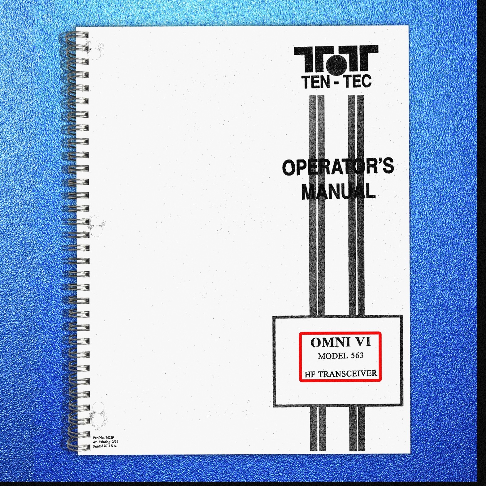 TEN TEC Omni 6 Model 563 HF Transceiver Operators Manual , FOLDOUTS