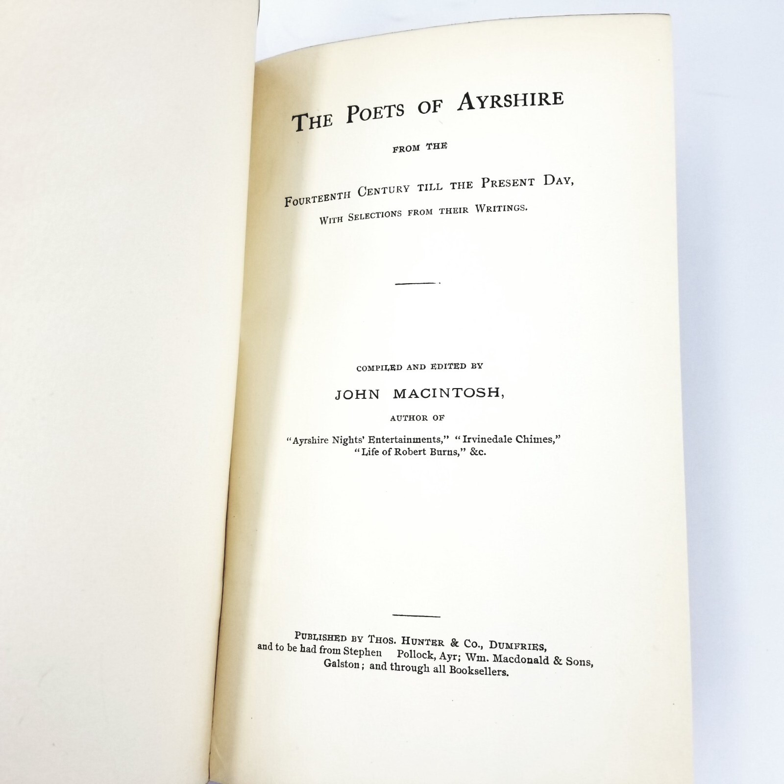 The Poets of Ayrshire by John Macintosh – 1910 Edition
