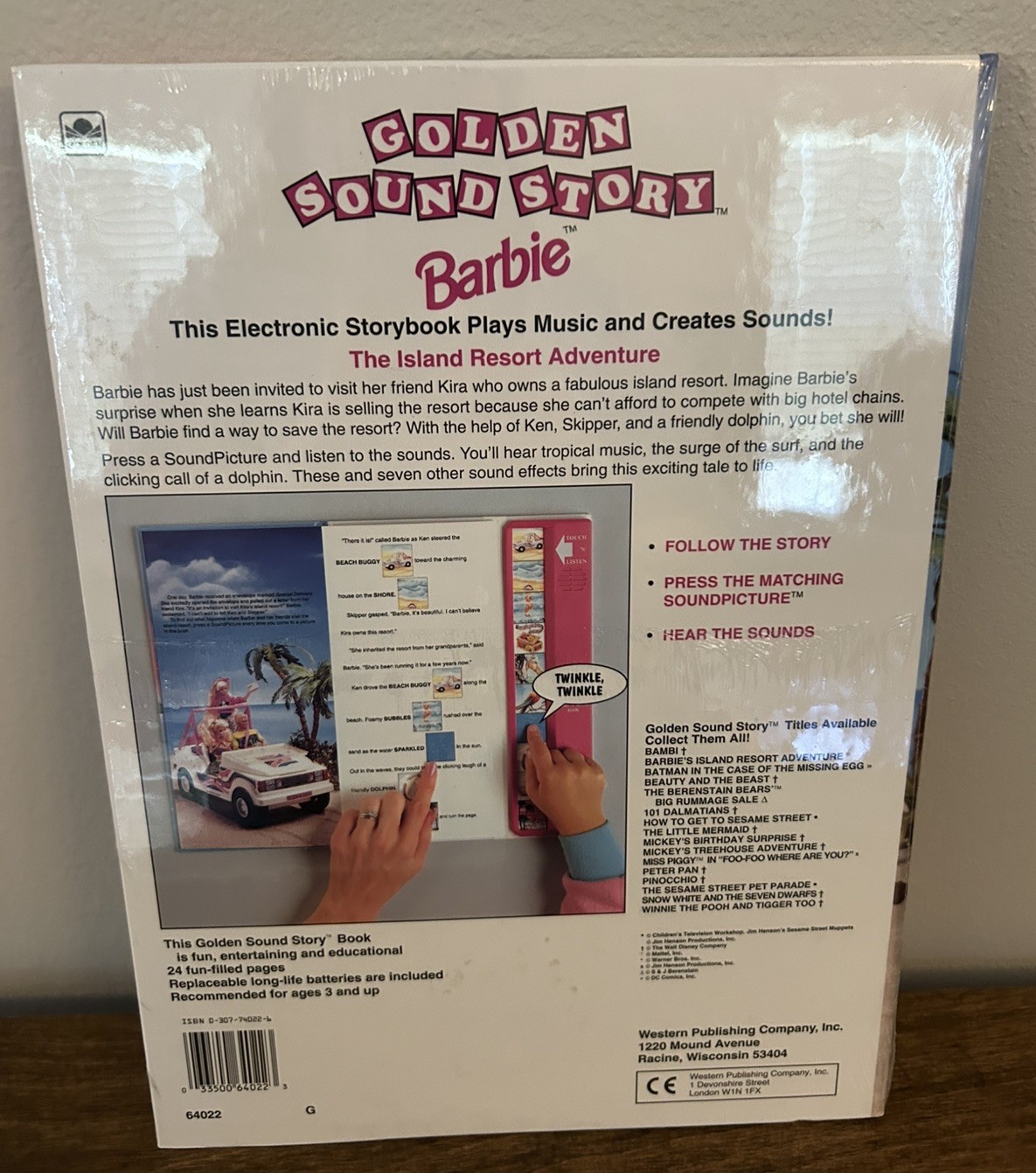 New Vintage Golden Sound Story Book Barbie The Island Resort Adventure Sealed