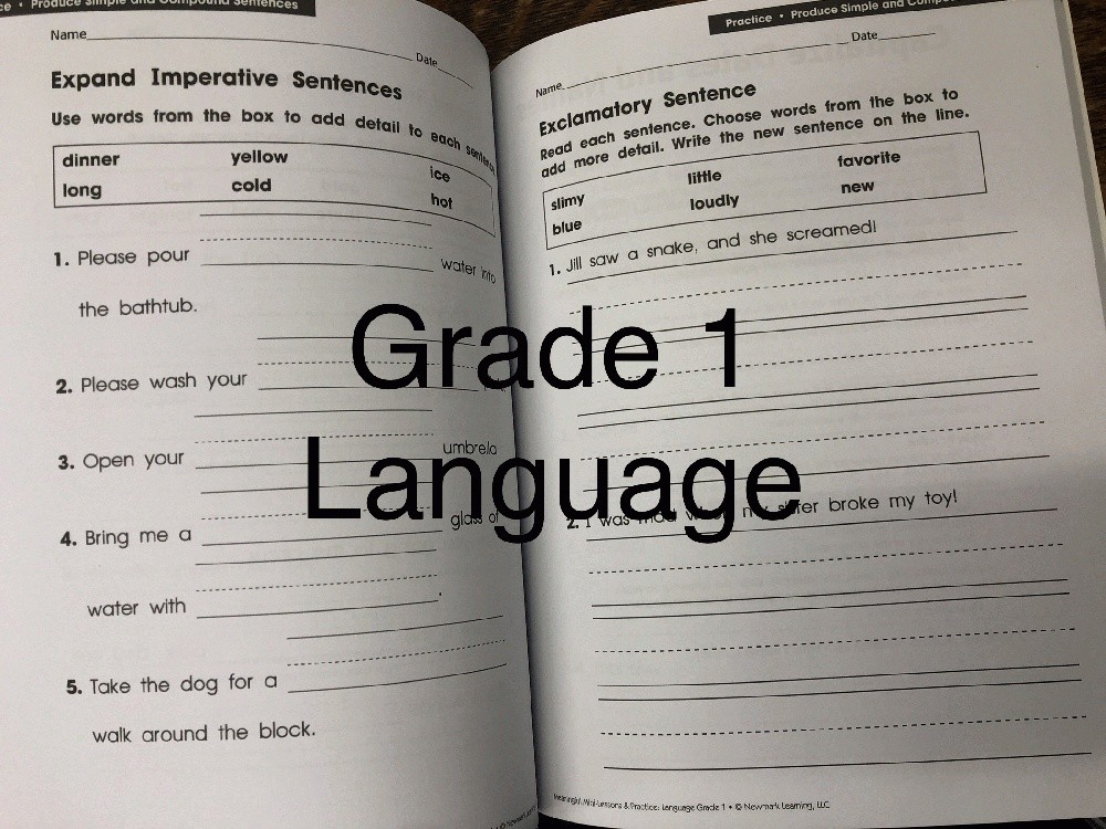 Lot of 6 Workbooks Grades 1,2,3 English Writing Comprehension Language