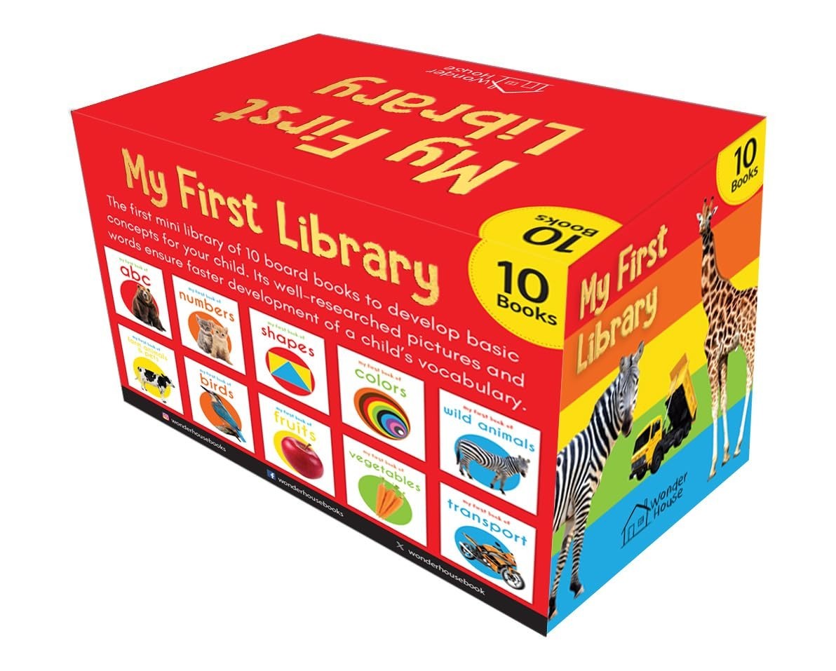 My First Library: Boxset of 10 Board Books for Kids new