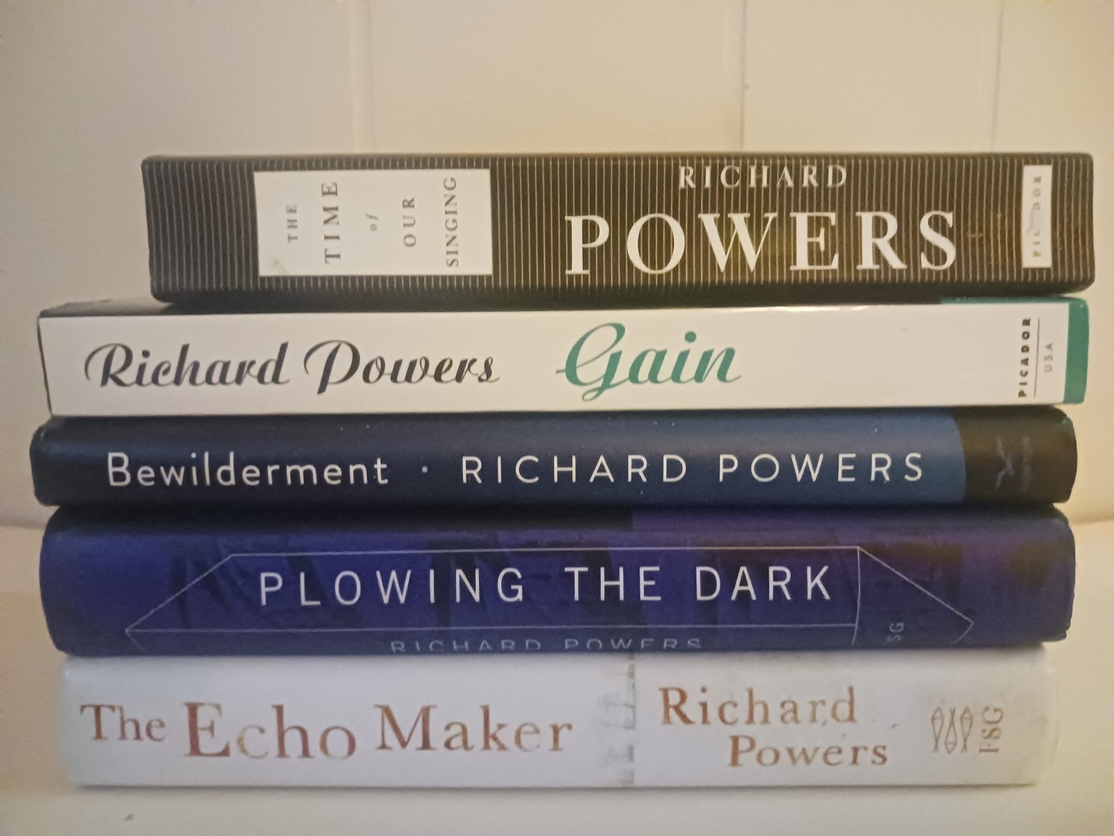 Richard Powers 5 Book Lot Bewilderment, Plowing The Dark, Gain, The Echo Maker