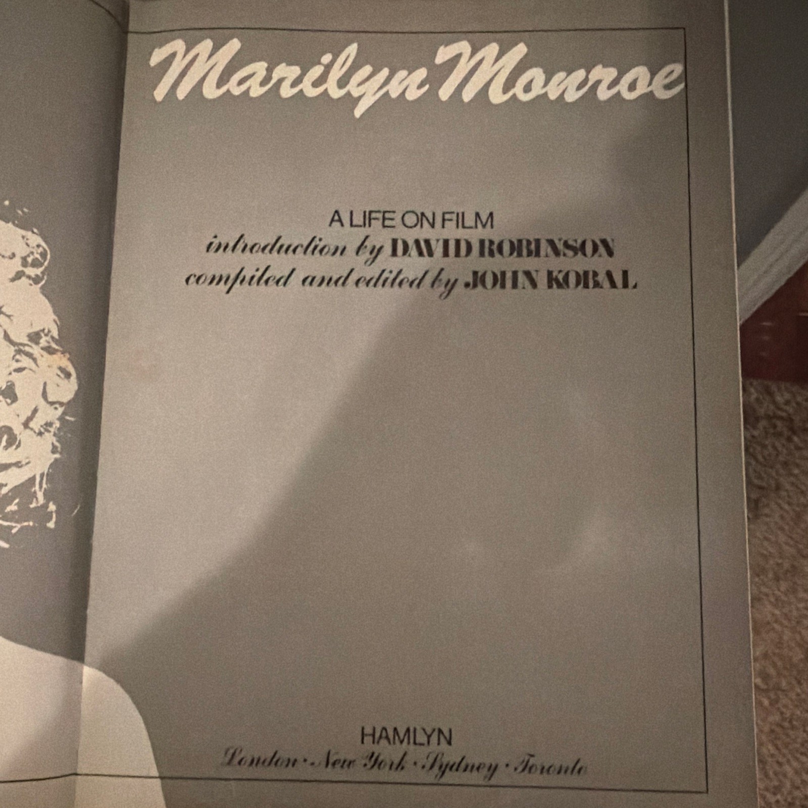 A Life on Film: Marilyn Monroe HC Illustrated Dust Jacket Inscribed Hamlyn 1974