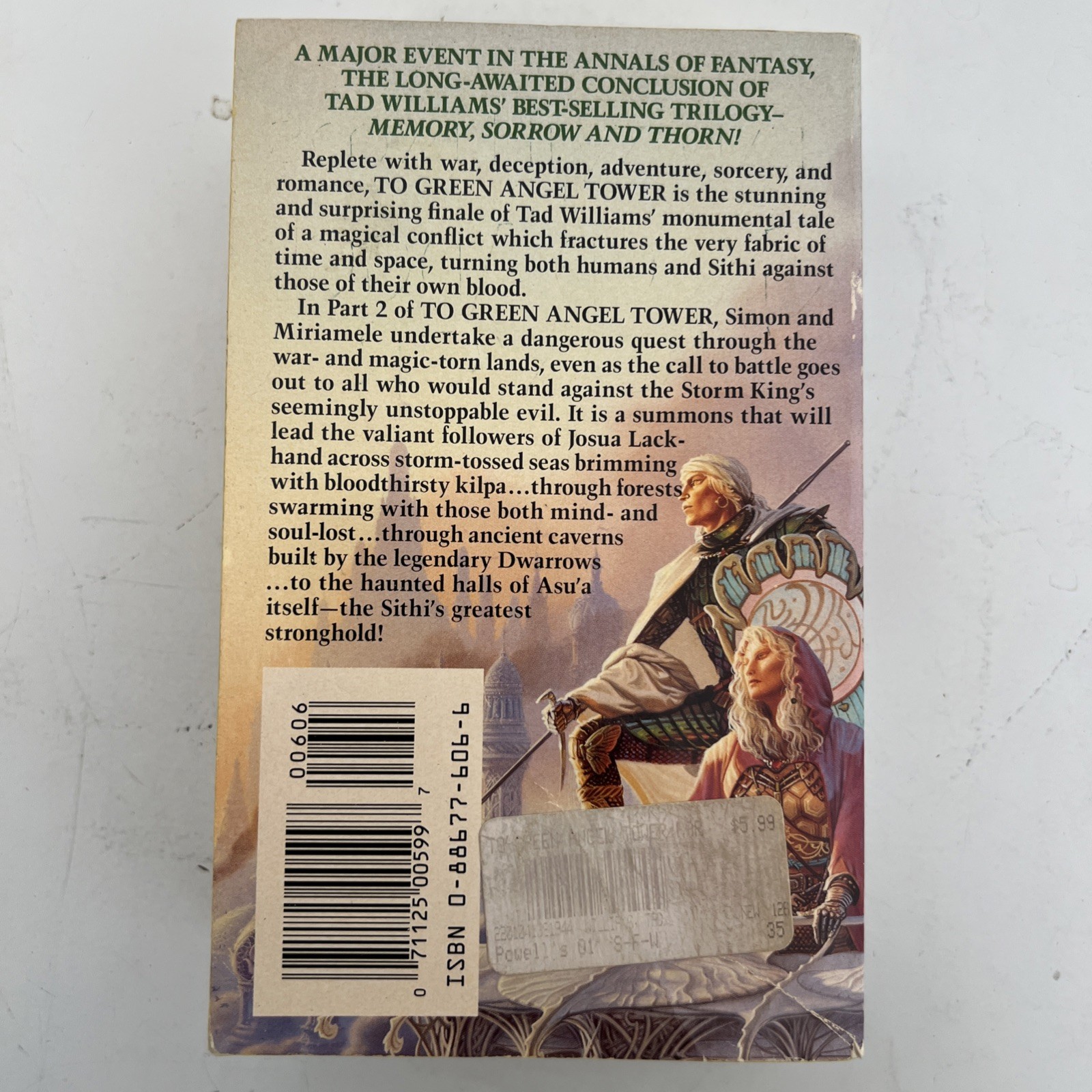 To Green Angel Tower Part 2 by tad williams DAW Fantasy 1994 1st Paperback Print