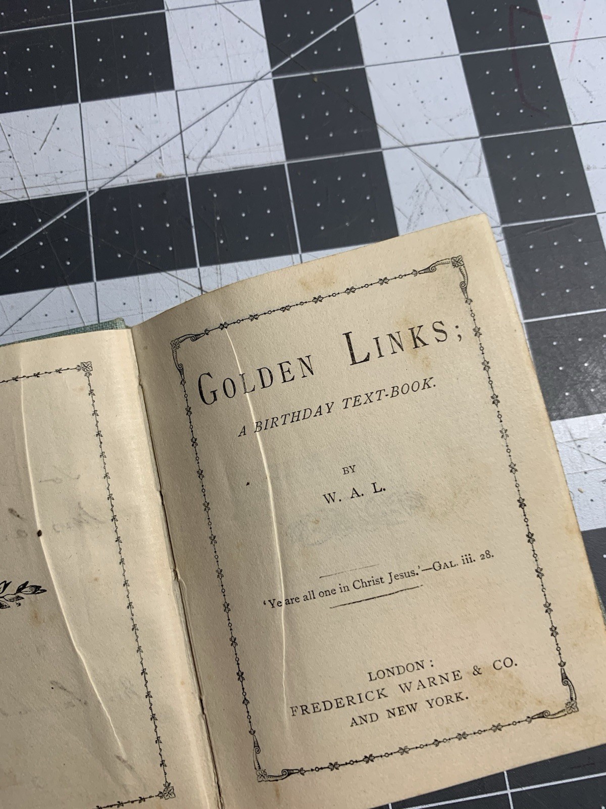 Vintage Small Golden Links Birthday Book! Small Birthday Journal With Names