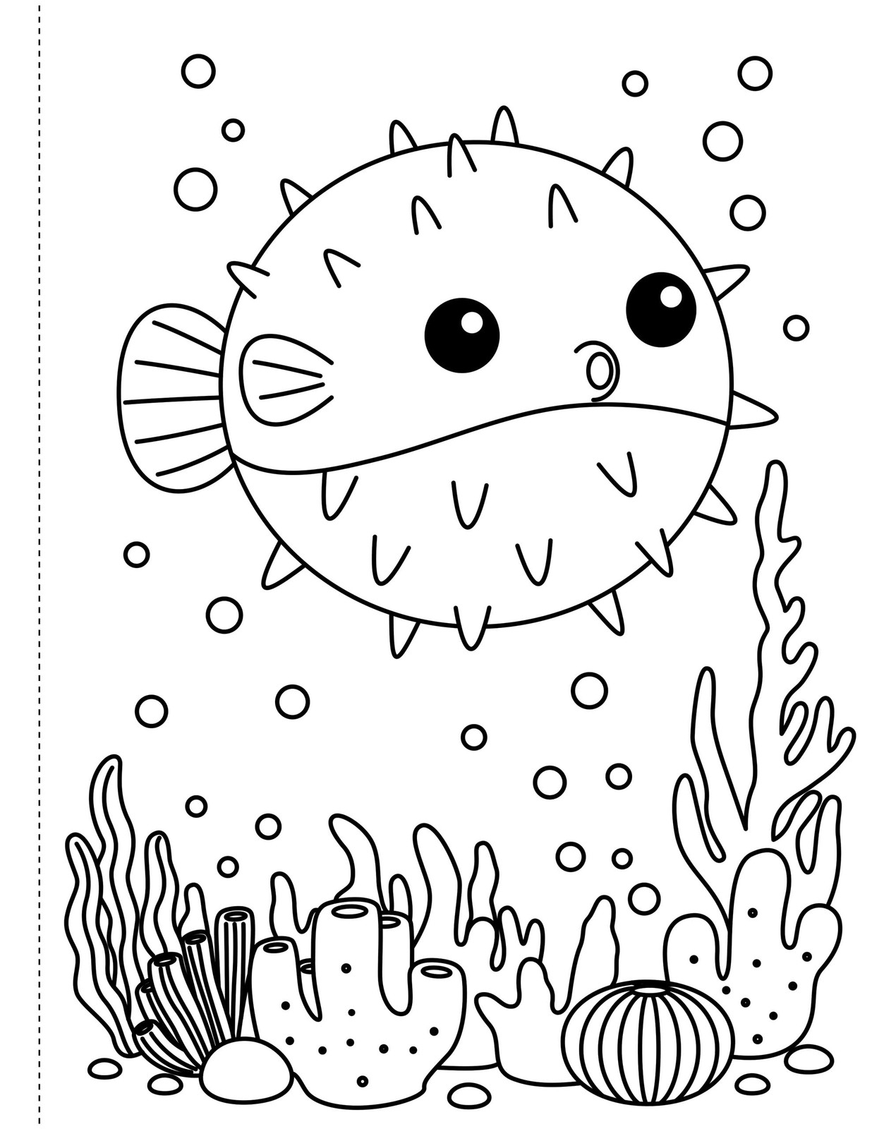 Under the Sea Coloring Book – 35 simple and bold designs for kids….