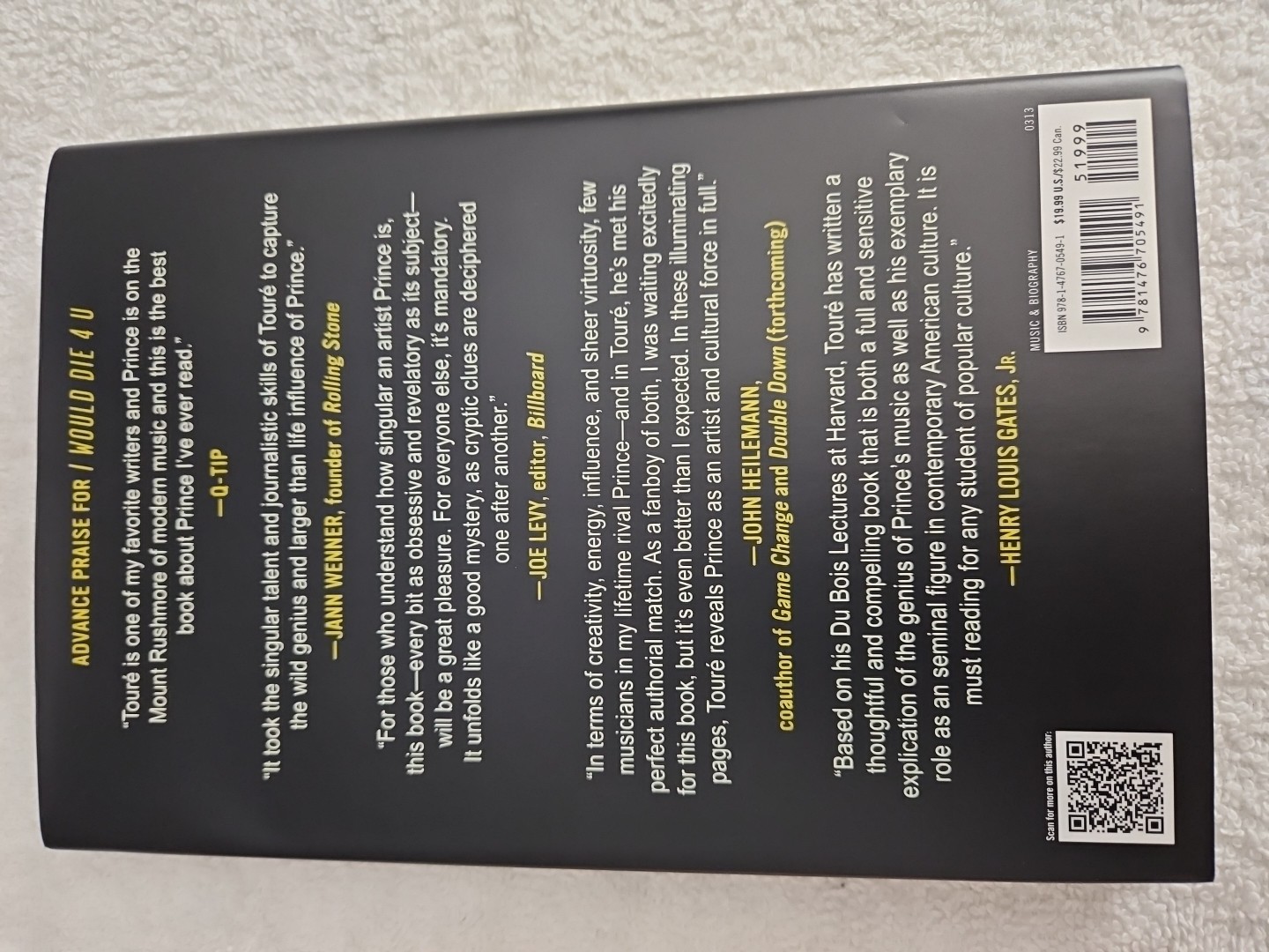 I Would Die 4 U : Why Prince Became an Icon by Touré (2013, Hardcover)
