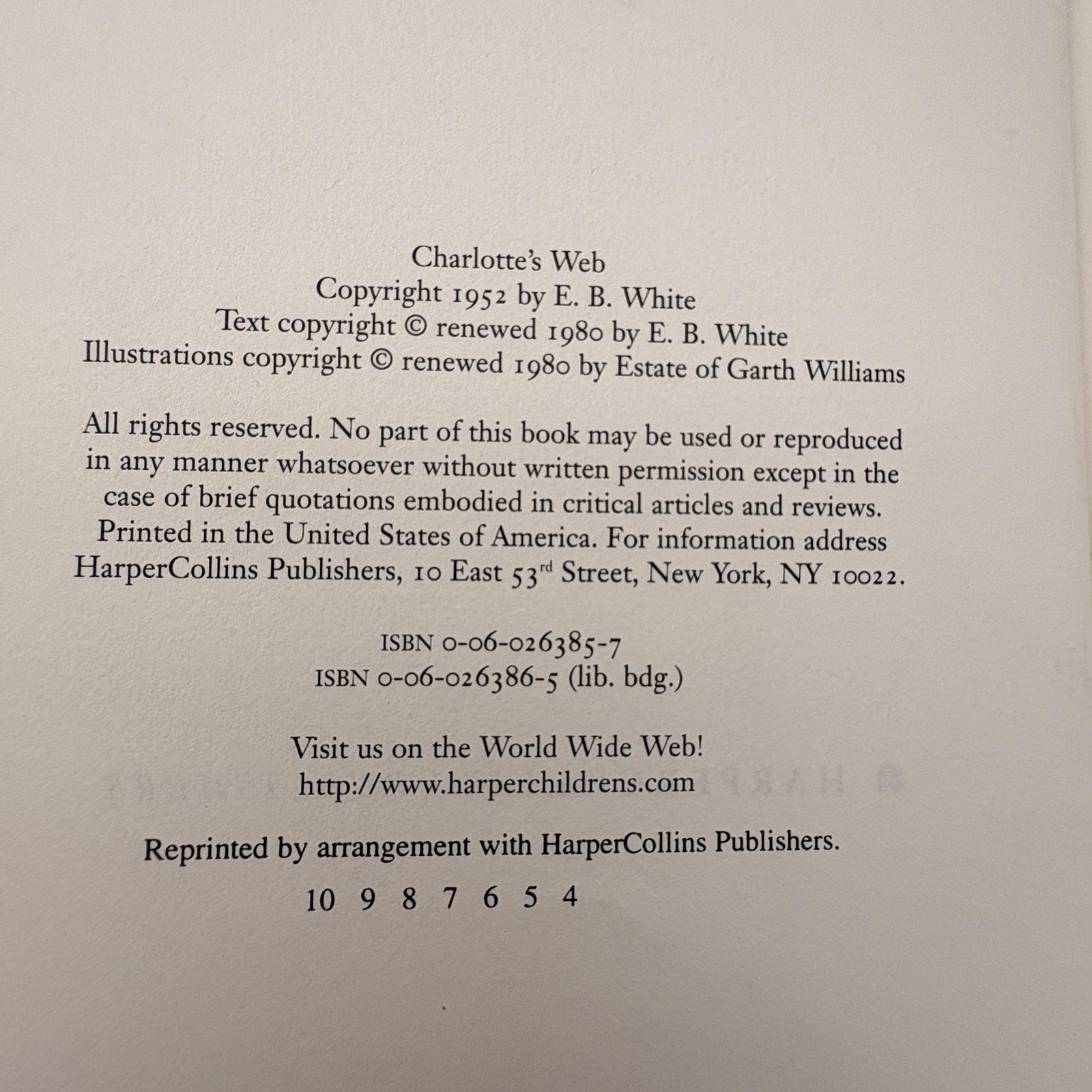 Charlotte’s Web E.B. White HarperCollins Troll Multi HC Kids Animals Novel
