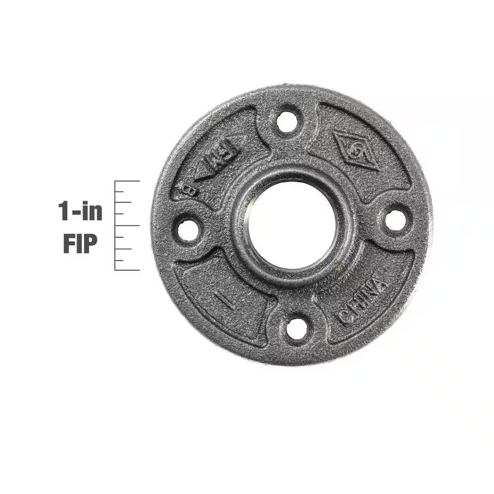 1 In. Black Malleable Iron Threaded Floor Flange