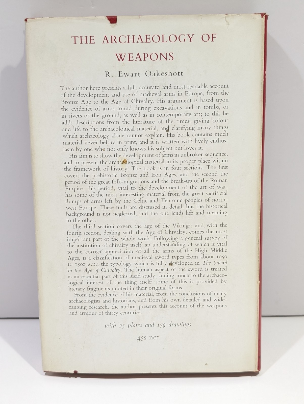 The Sword In The Age Of Chivalry Hardcover 1ST Ed. Book Oakeshott w/ Dust Jacket